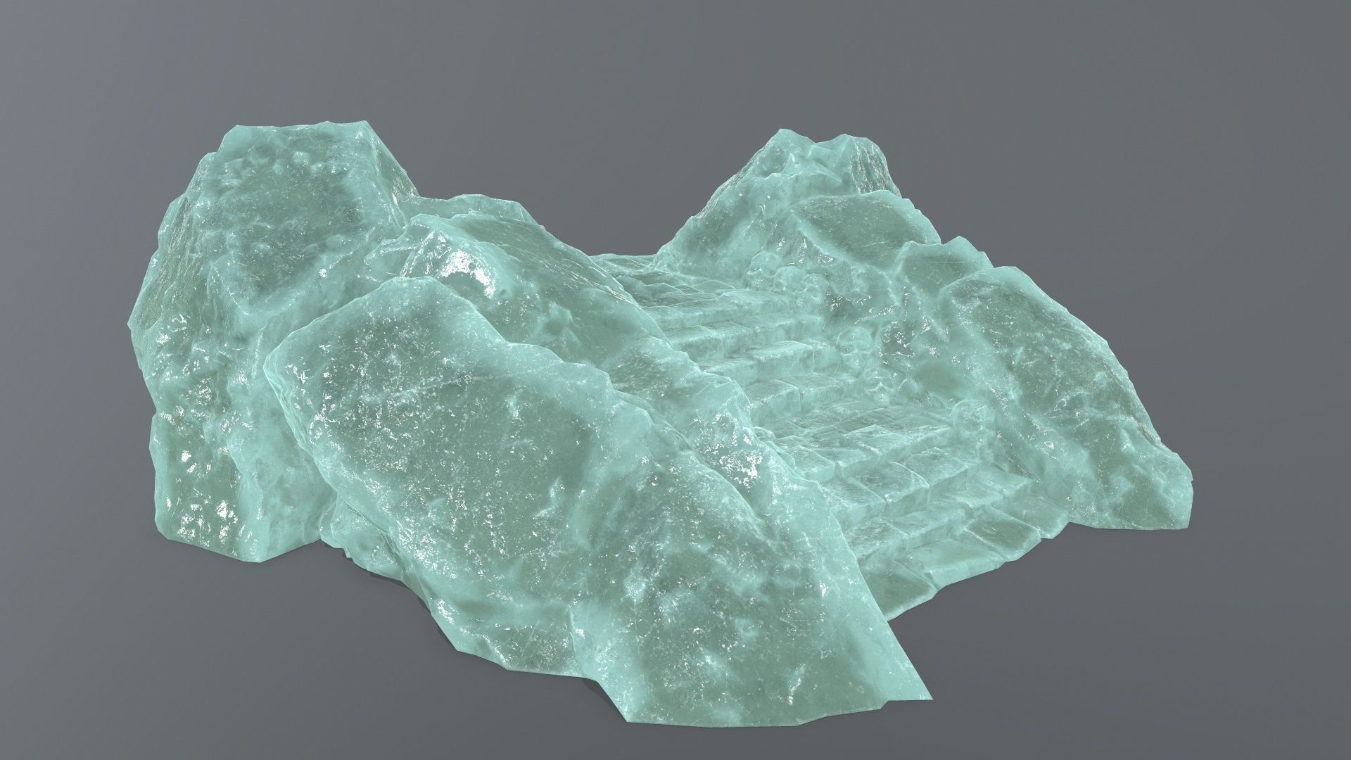 Ruin Stairs Low-poly 3D model_11