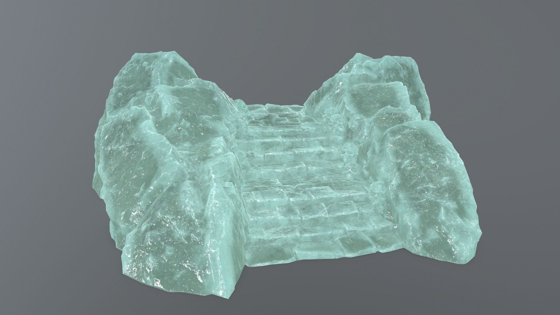 Ruin Stairs Low-poly 3D model_12