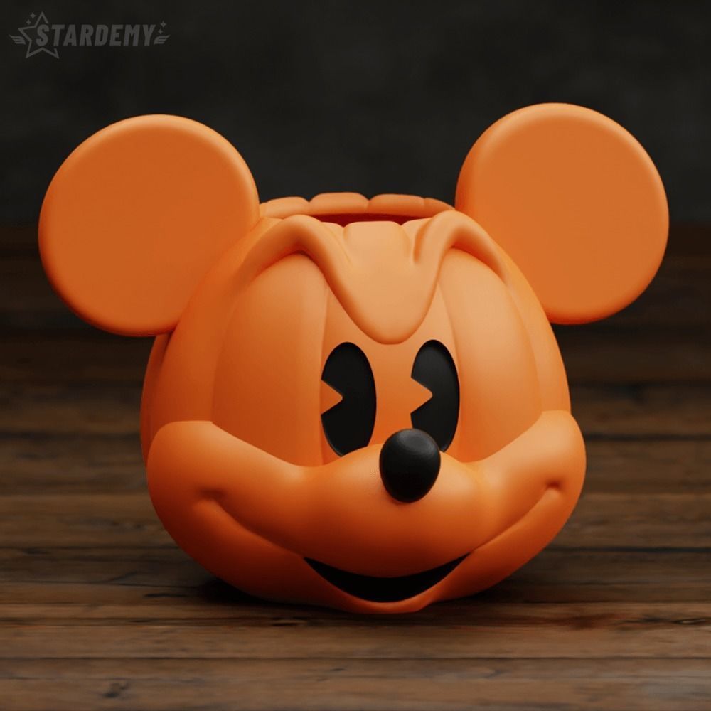 Pumpkin Mickey Bowl Halloween 2 models Easy Print 3D print model_4