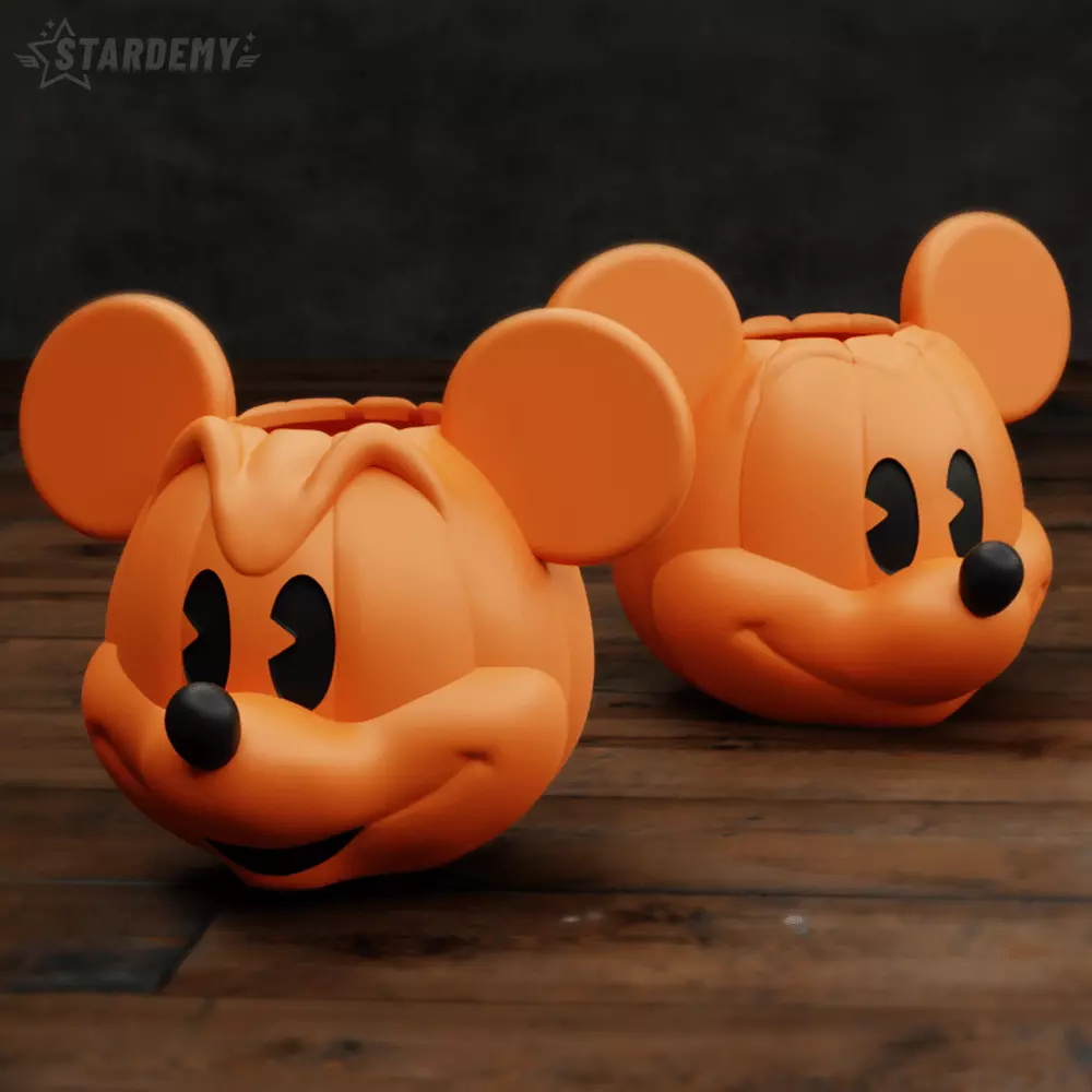 Pumpkin Mickey Bowl Halloween 2 models Easy Print 3D print model_0