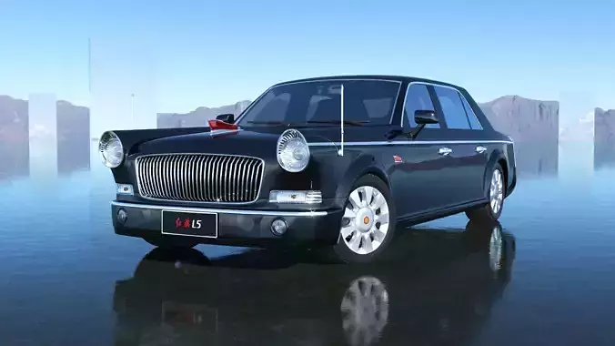 FAW Hongqi L5 2014 with interior Low-poly 3D model