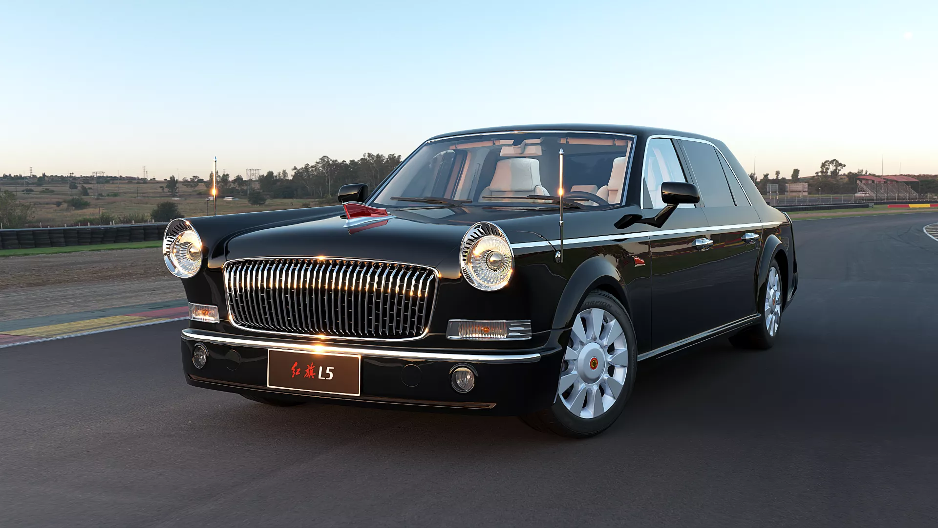 2019 FAW HONGQI L5 with interior Low-poly 3D model