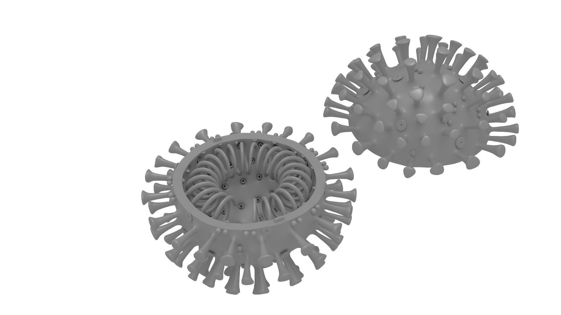 Printable Coronavirus Solid and Cross-Section 3D print model_6