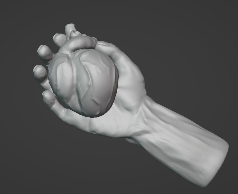 MANO Y CORAZON 3D print model_1
