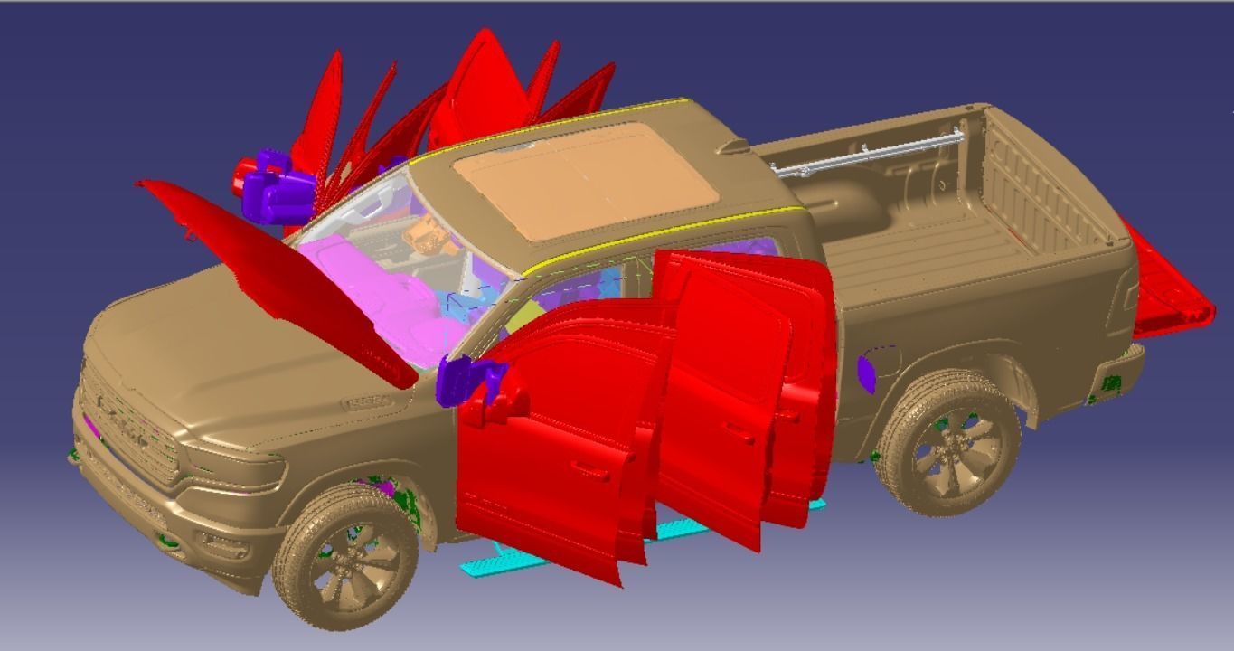 Dodge RAM 1500 Limited Crew Cab 4x4 2019 Vehicle 3d scan model 3D model_8