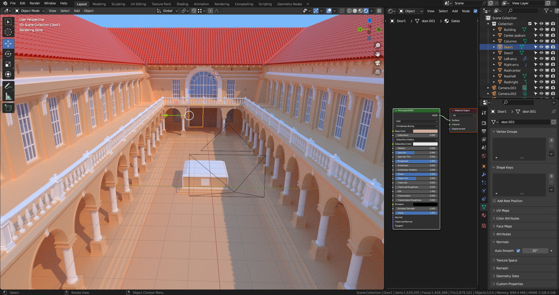 Vintage Palace Environment 3D model_5