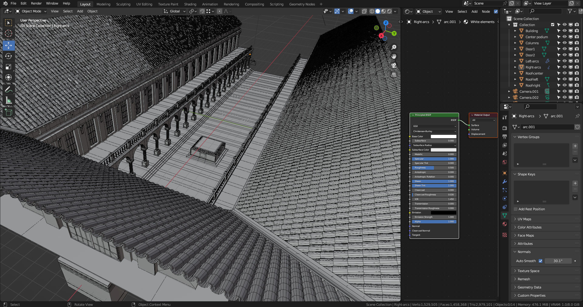 Vintage Palace Environment 3D model_7
