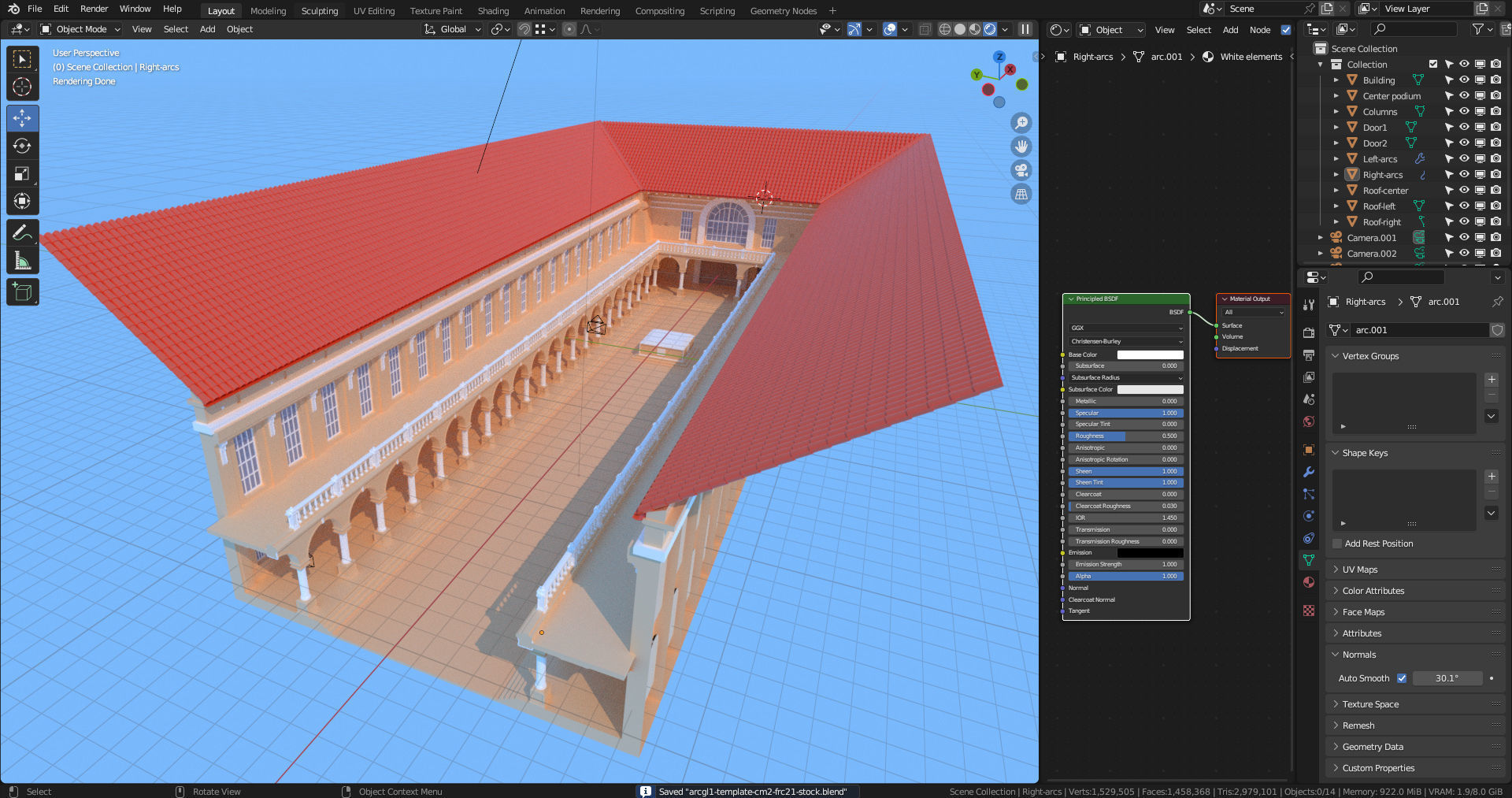 Vintage Palace Environment 3D model_3