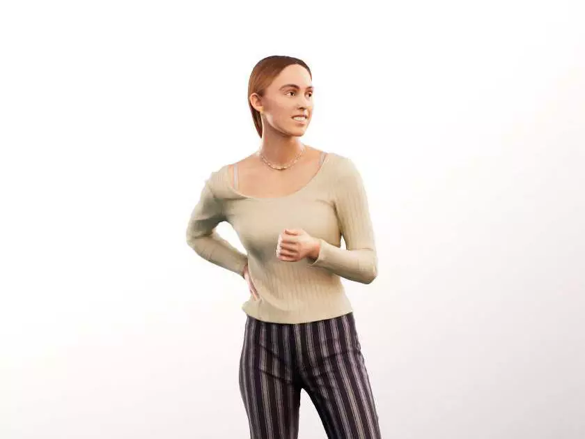 Marei 14167 - Standing Casual Woman Talking Low-poly 3D model