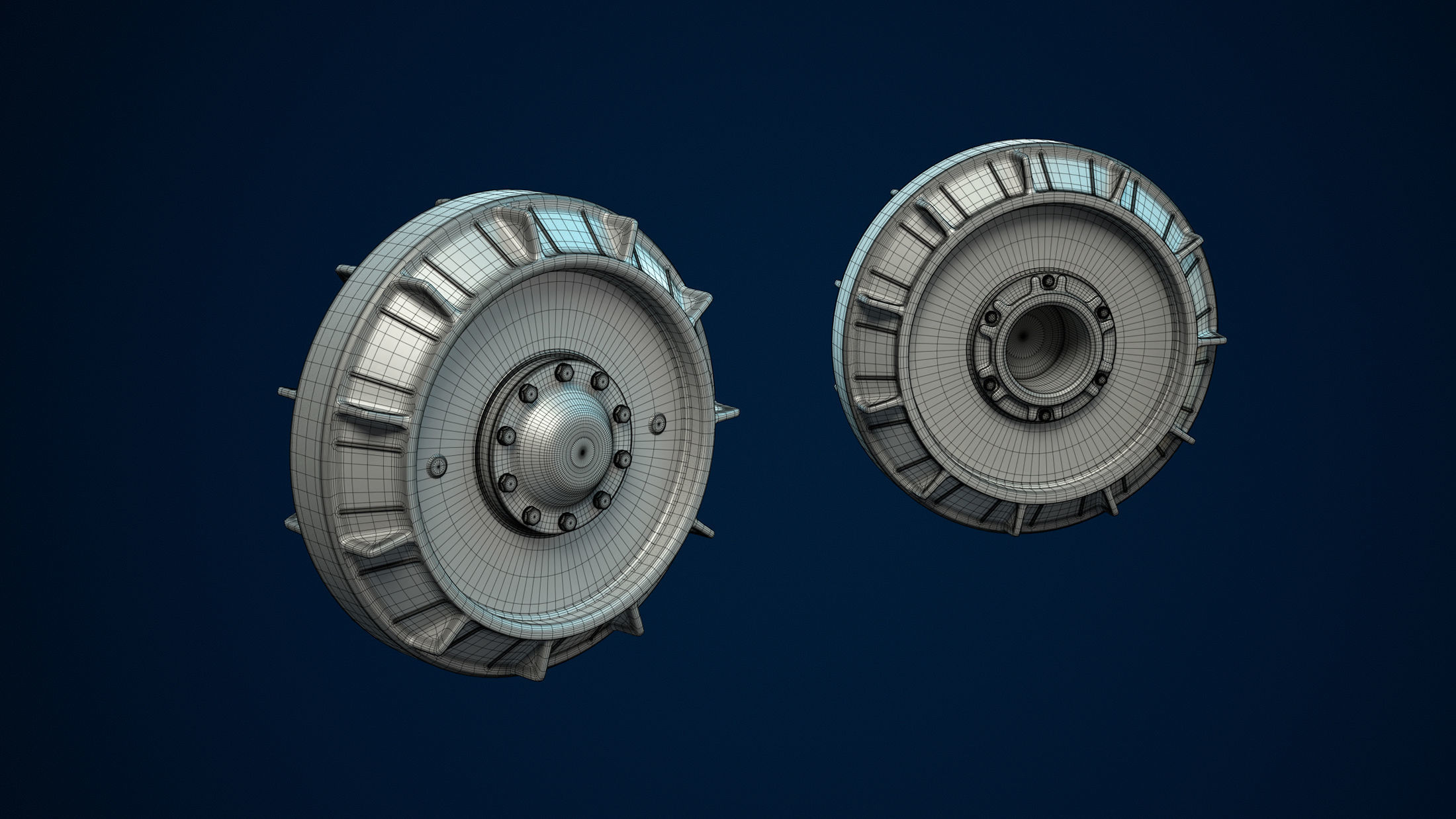 PT-76 Tank and ASU-85 Wheels Set 3D model_7
