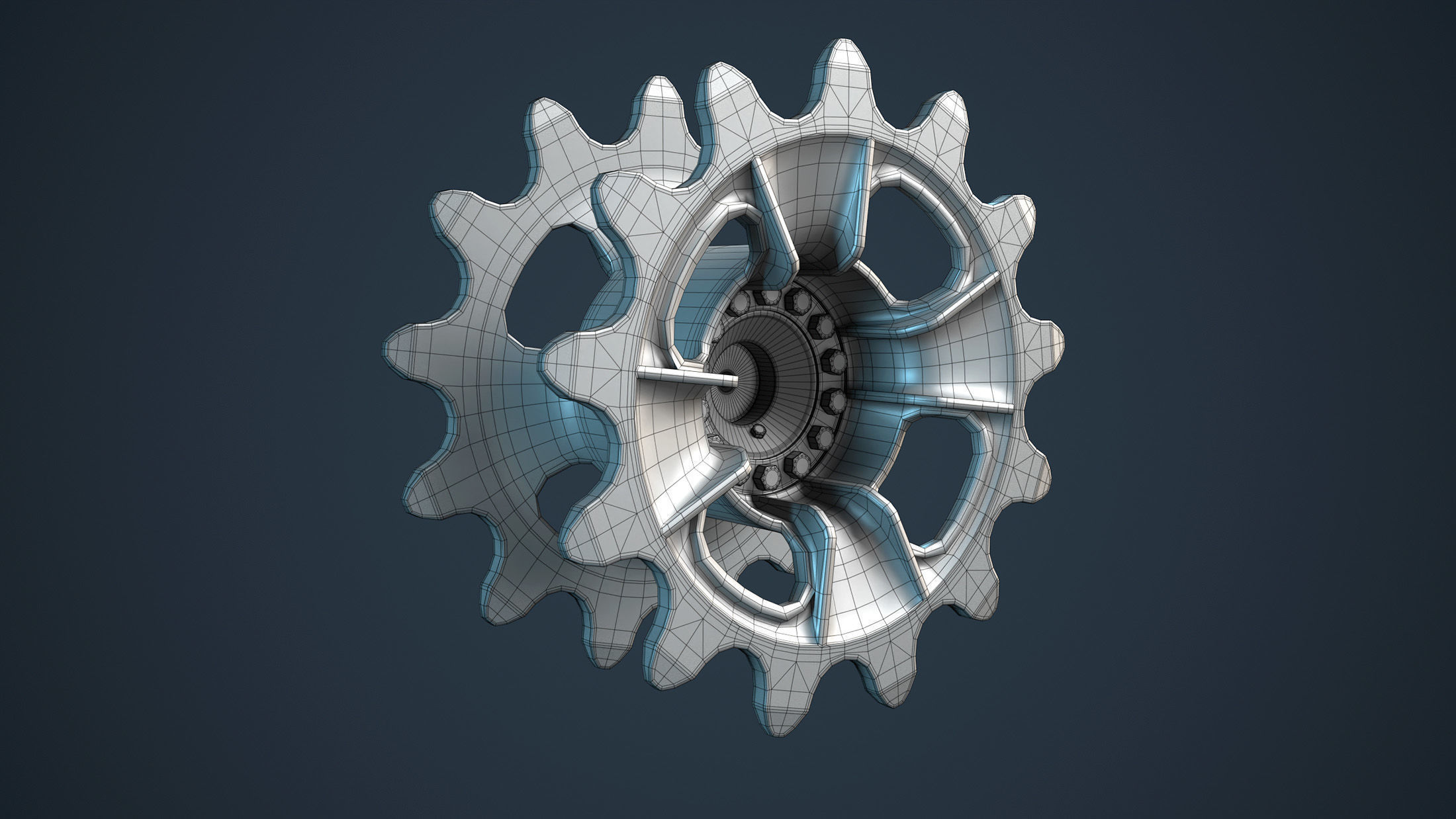 PT-76 Tank and ASU-85 Wheels Set 3D model_13