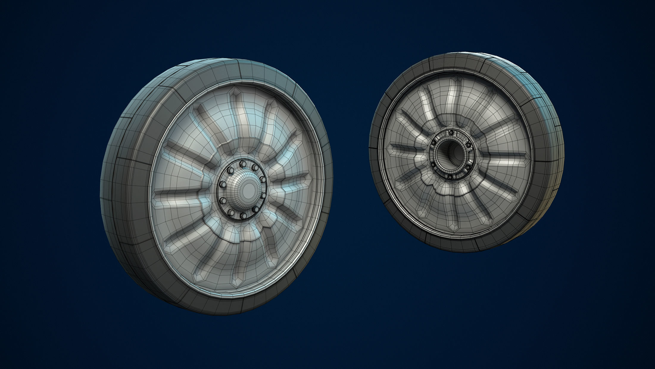 PT-76 Tank and ASU-85 Wheels Set 3D model_3