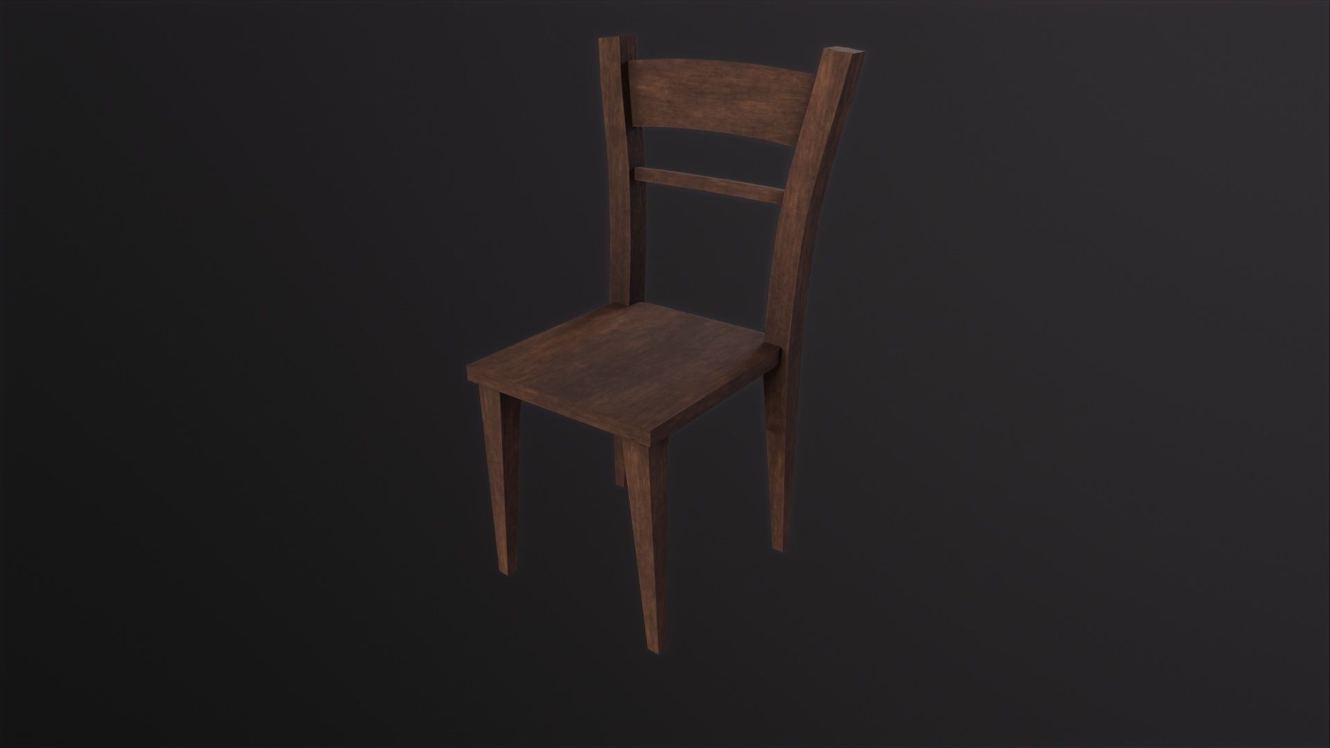 Wooden Chair 3D Model Low-poly 3D model_2