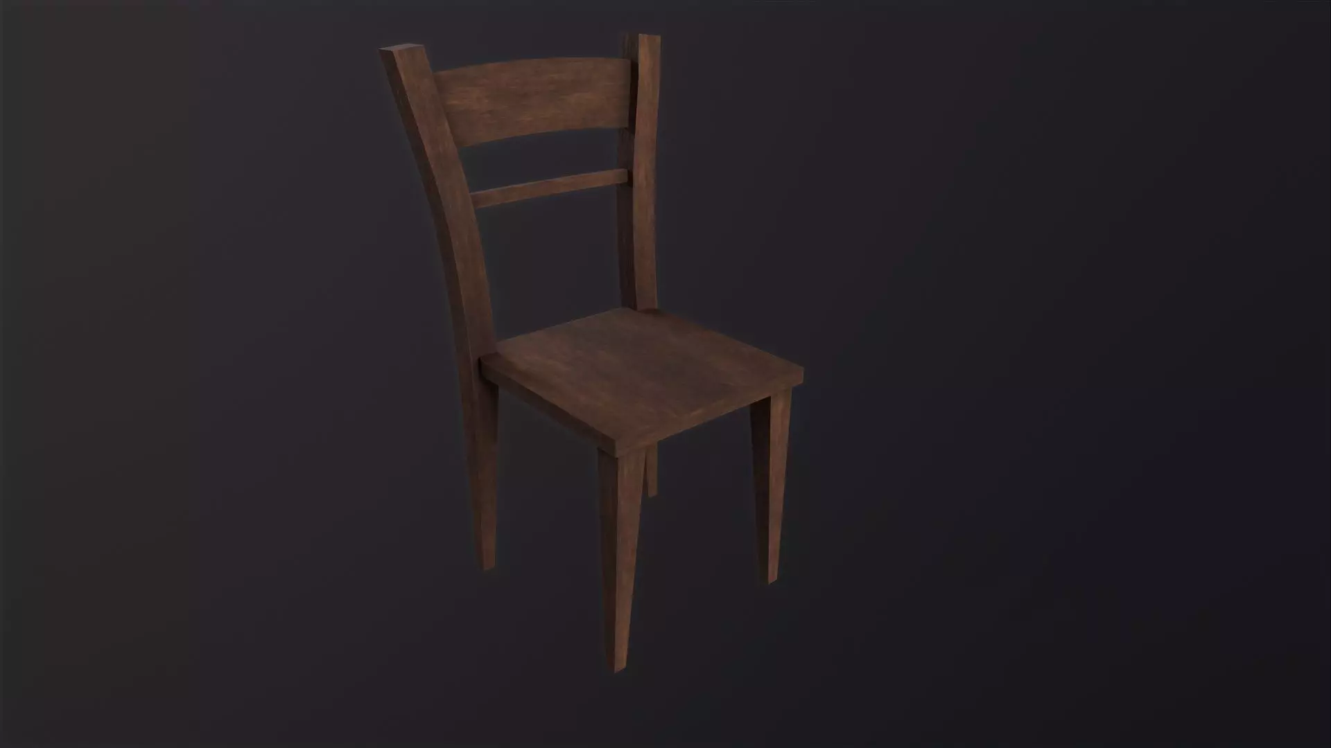 Wooden Chair 3D Model Low-poly 3D model_0