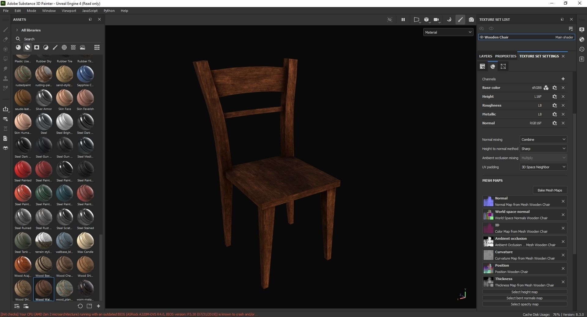 Wooden Chair 3D Model Low-poly 3D model_7