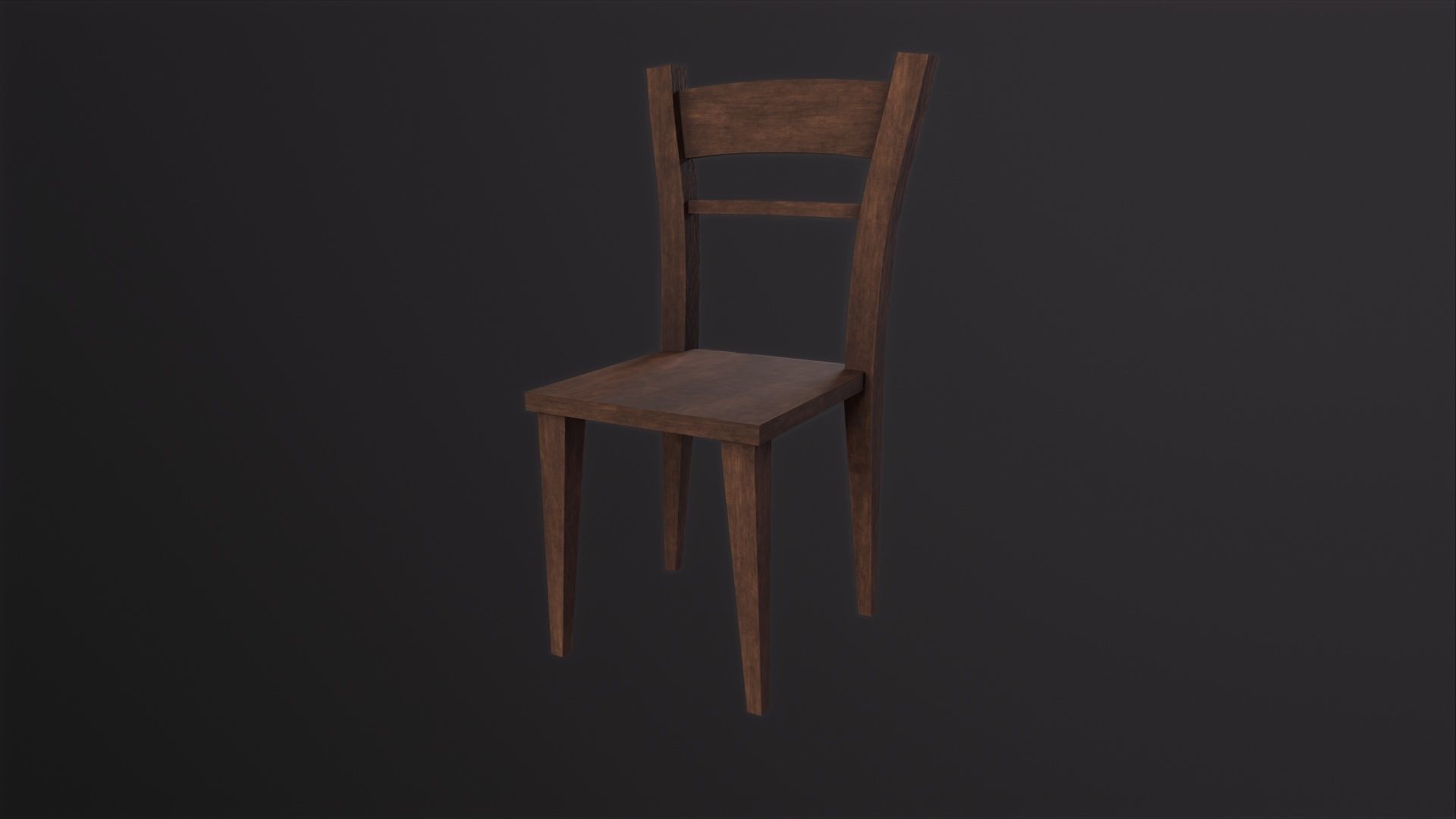 Wooden Chair 3D Model Low-poly 3D model_6