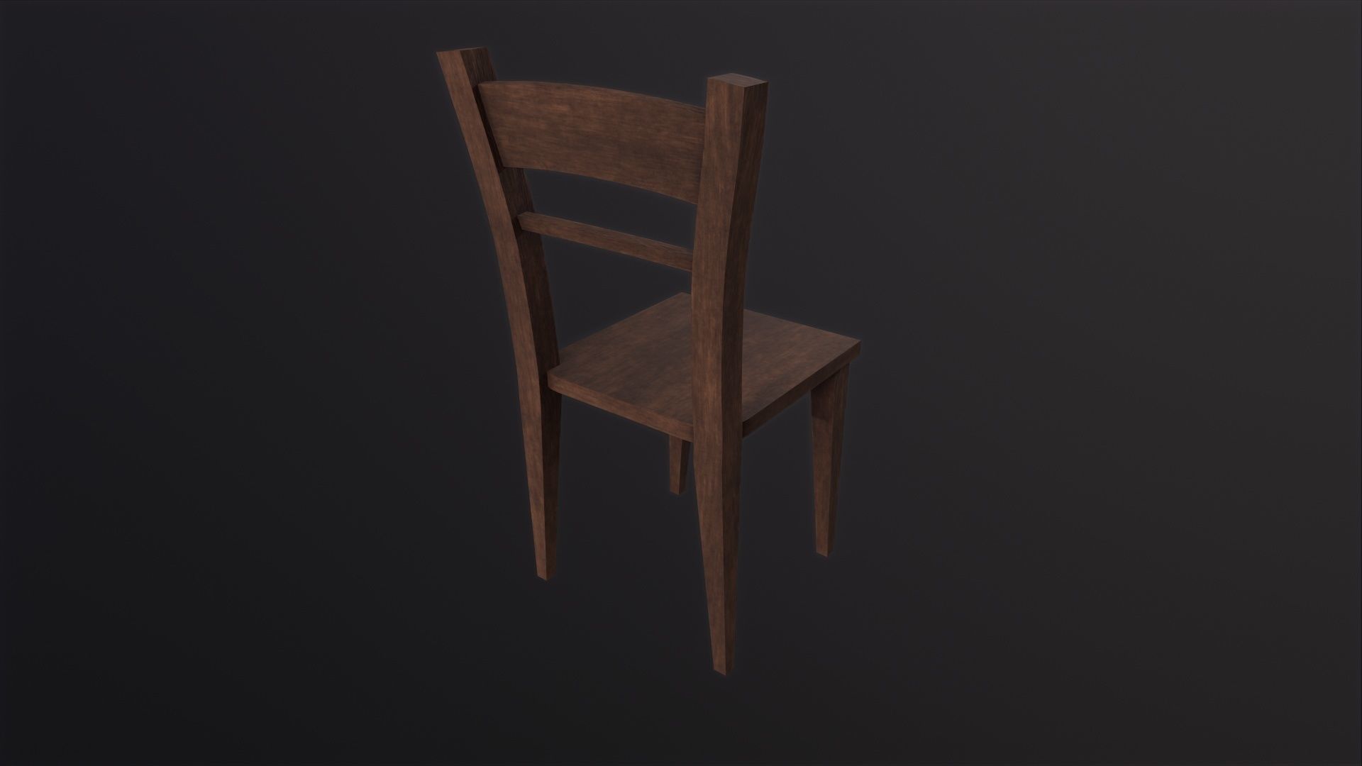 Wooden Chair 3D Model Low-poly 3D model_4