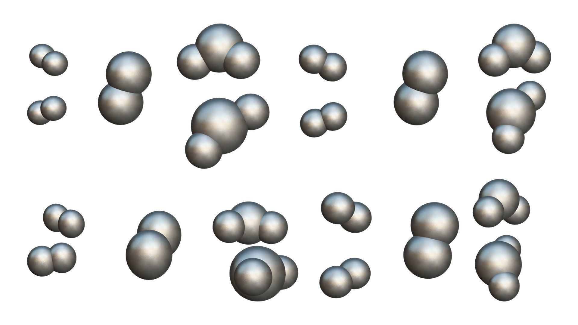 Reaction of Hydrogen and Oxygen to Water Low-poly 3D model_4