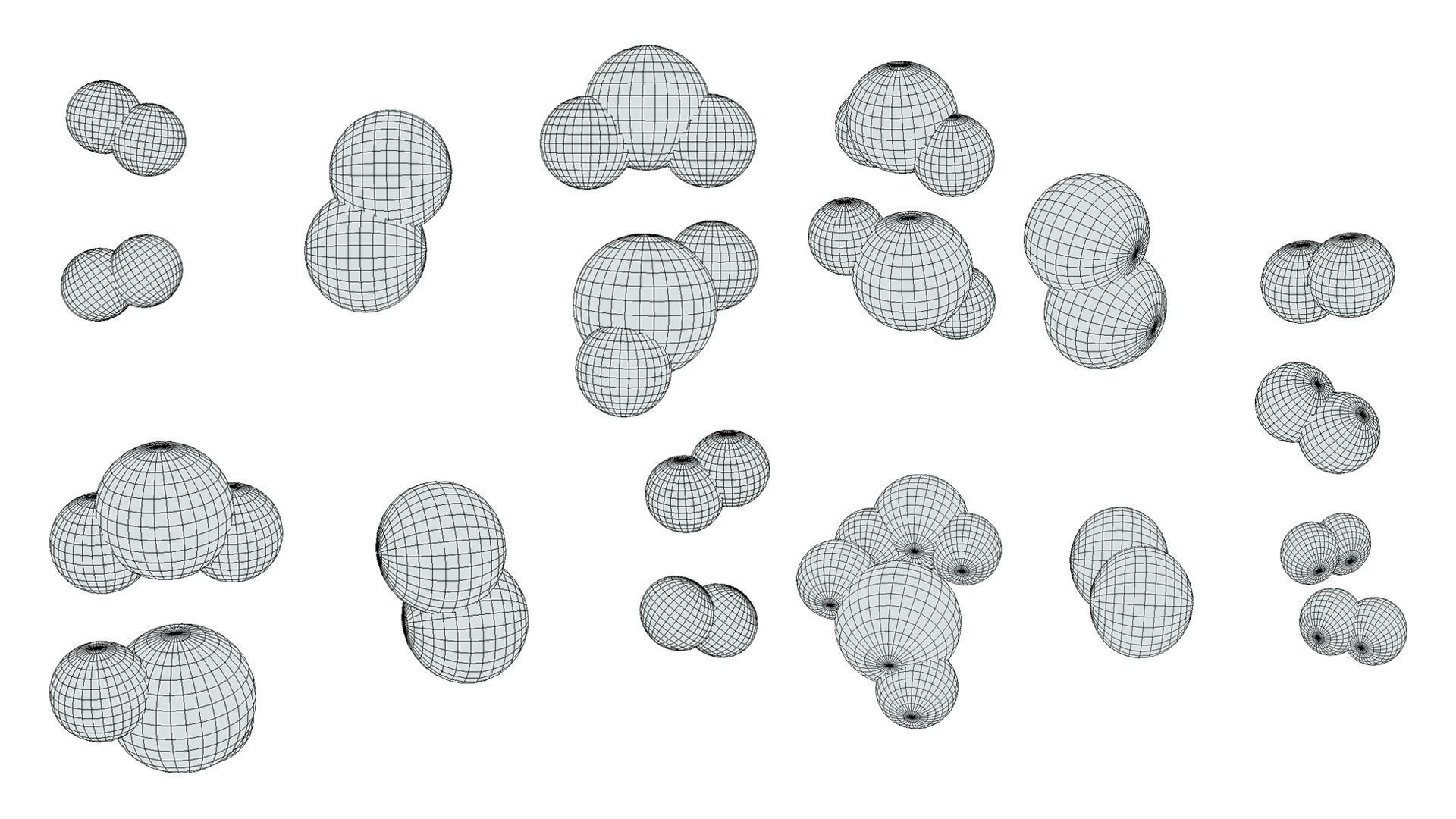Reaction of Hydrogen and Oxygen to Water Low-poly 3D model_7