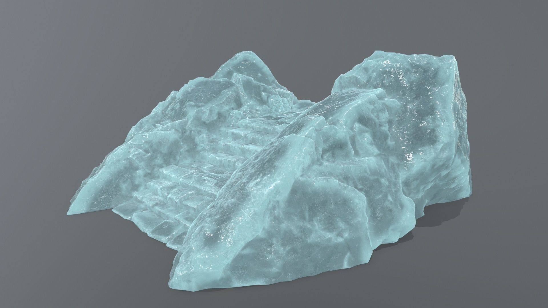 ice stairs Low-poly 3D model_2