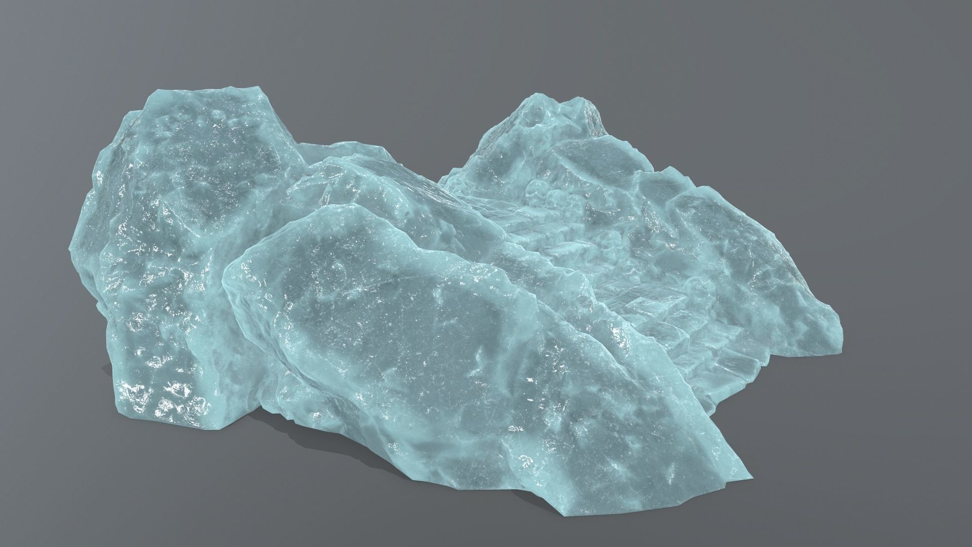 ice stairs Low-poly 3D model_10