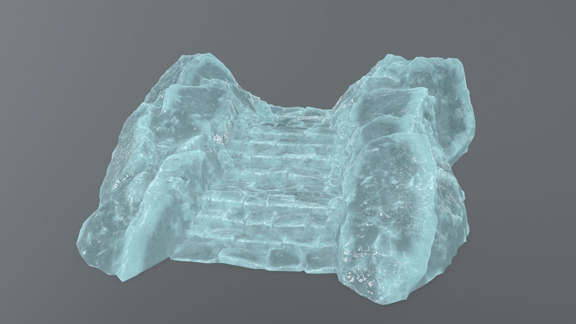 ice stairs Low-poly 3D model_1