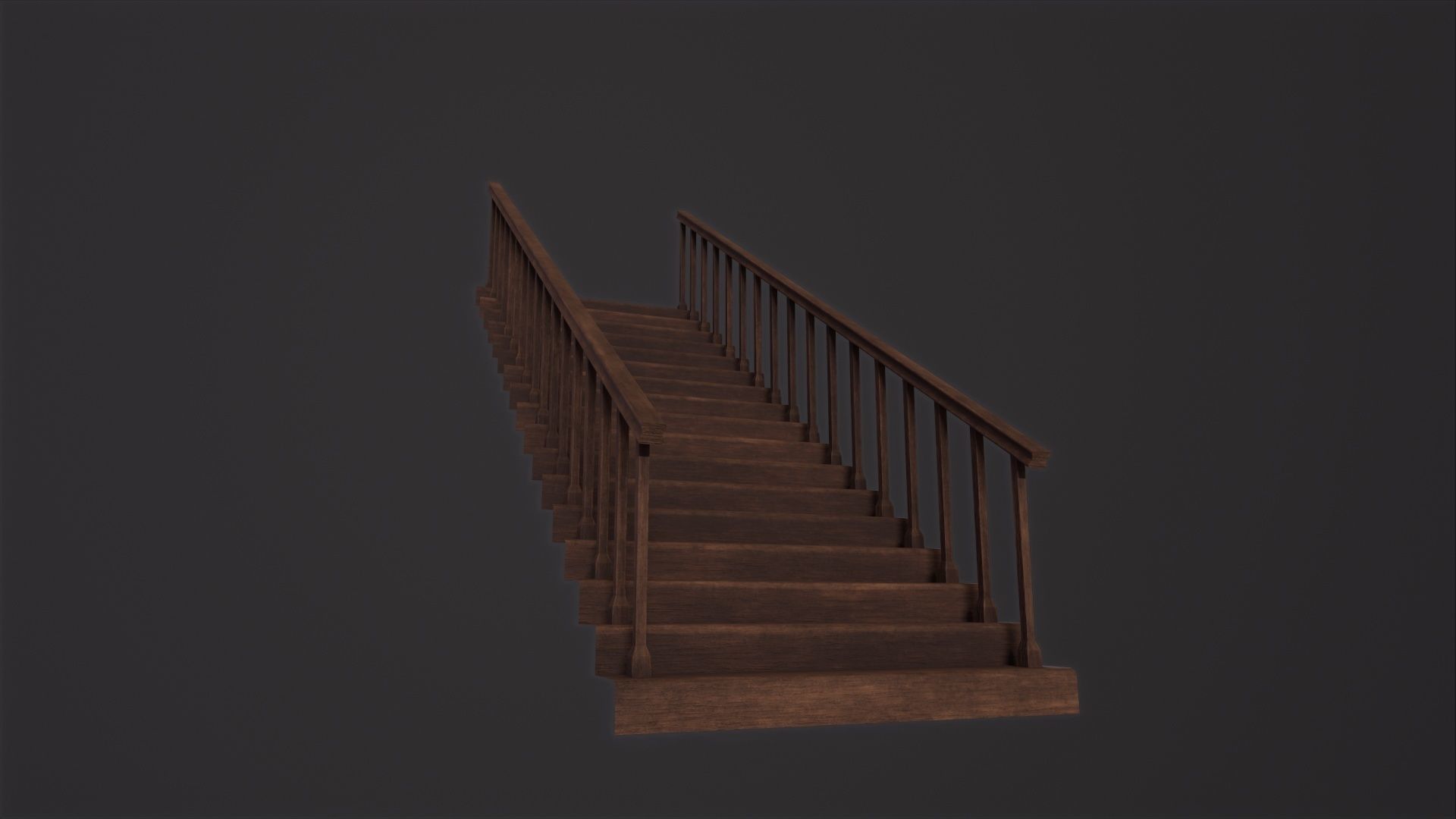 Wooden Stairs 3D Model Low-poly 3D model_5