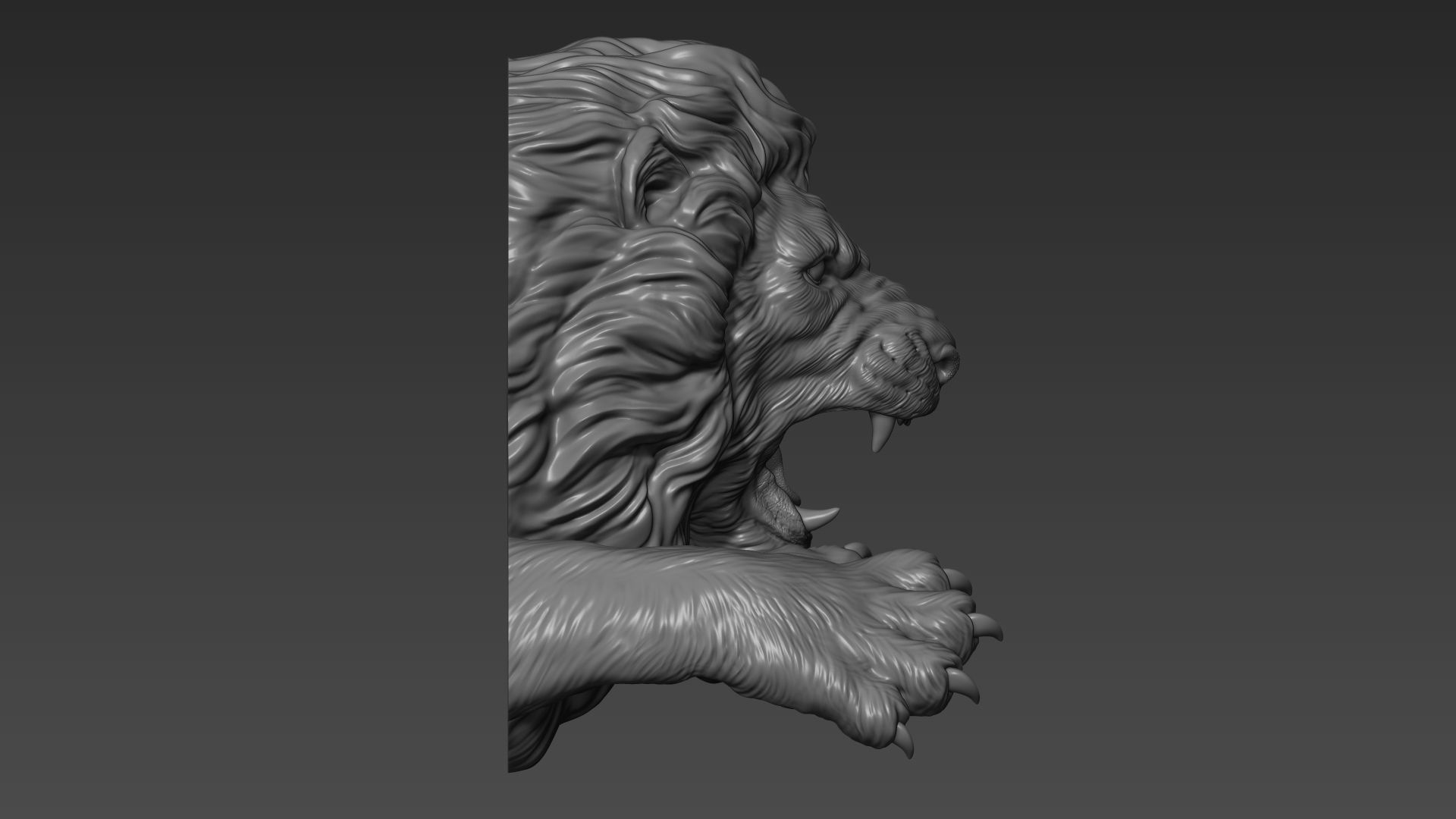 Lion leaping 3D print model_4