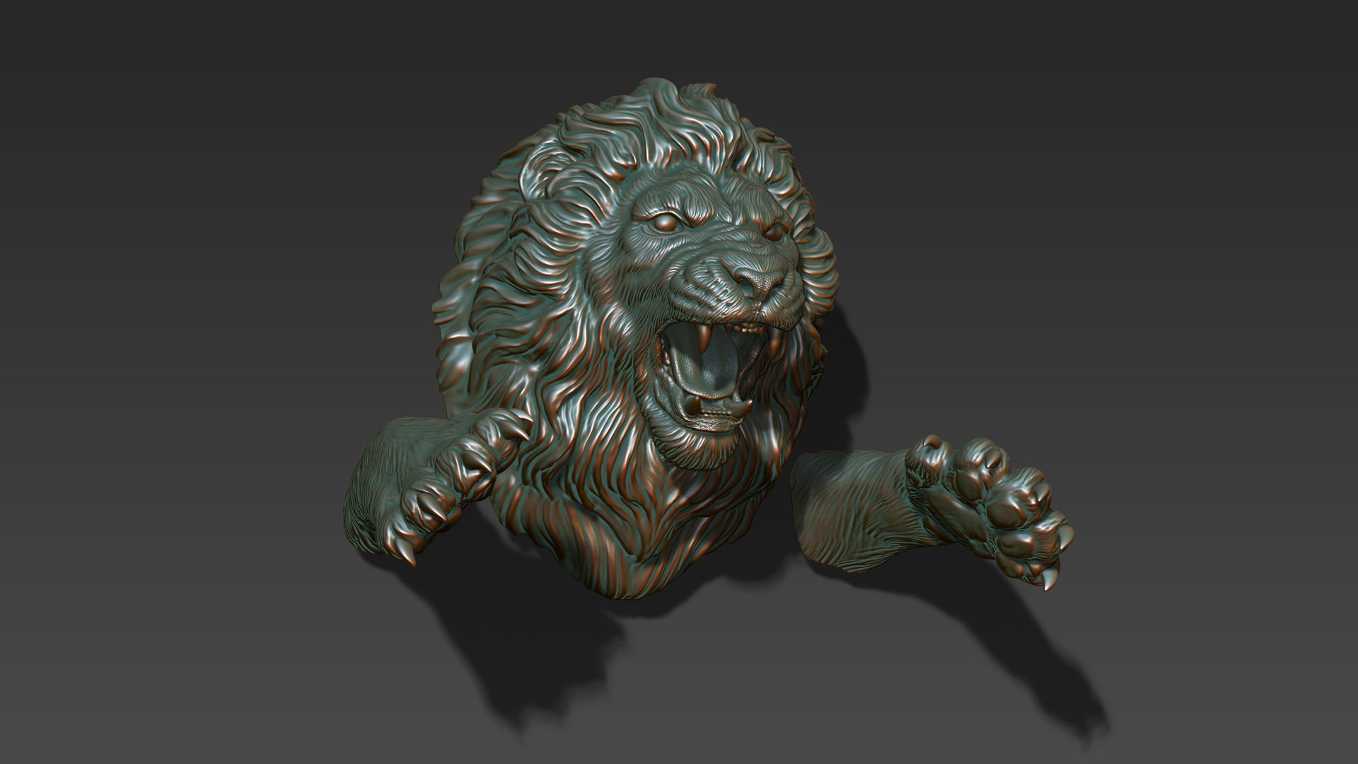 Lion leaping 3D print model_12