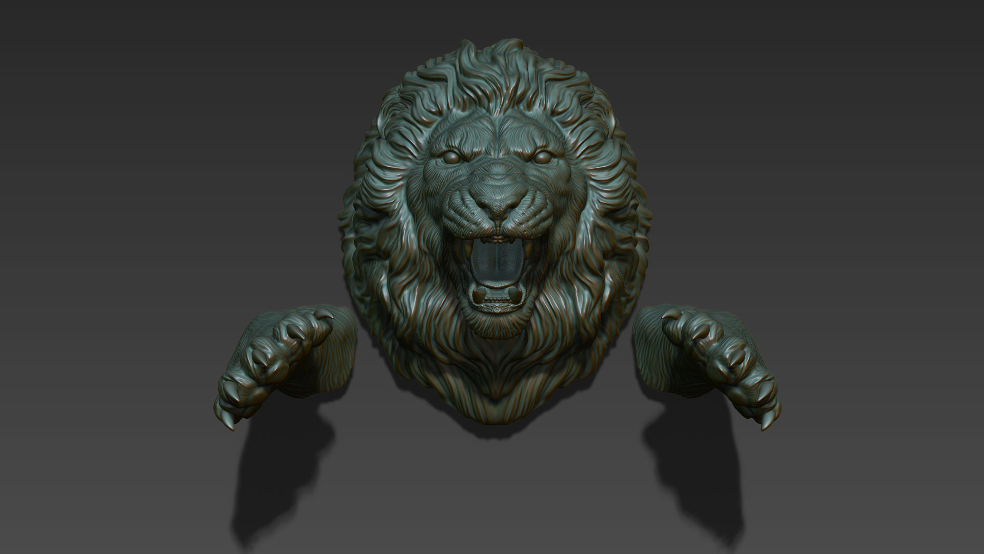Lion leaping 3D print model_7