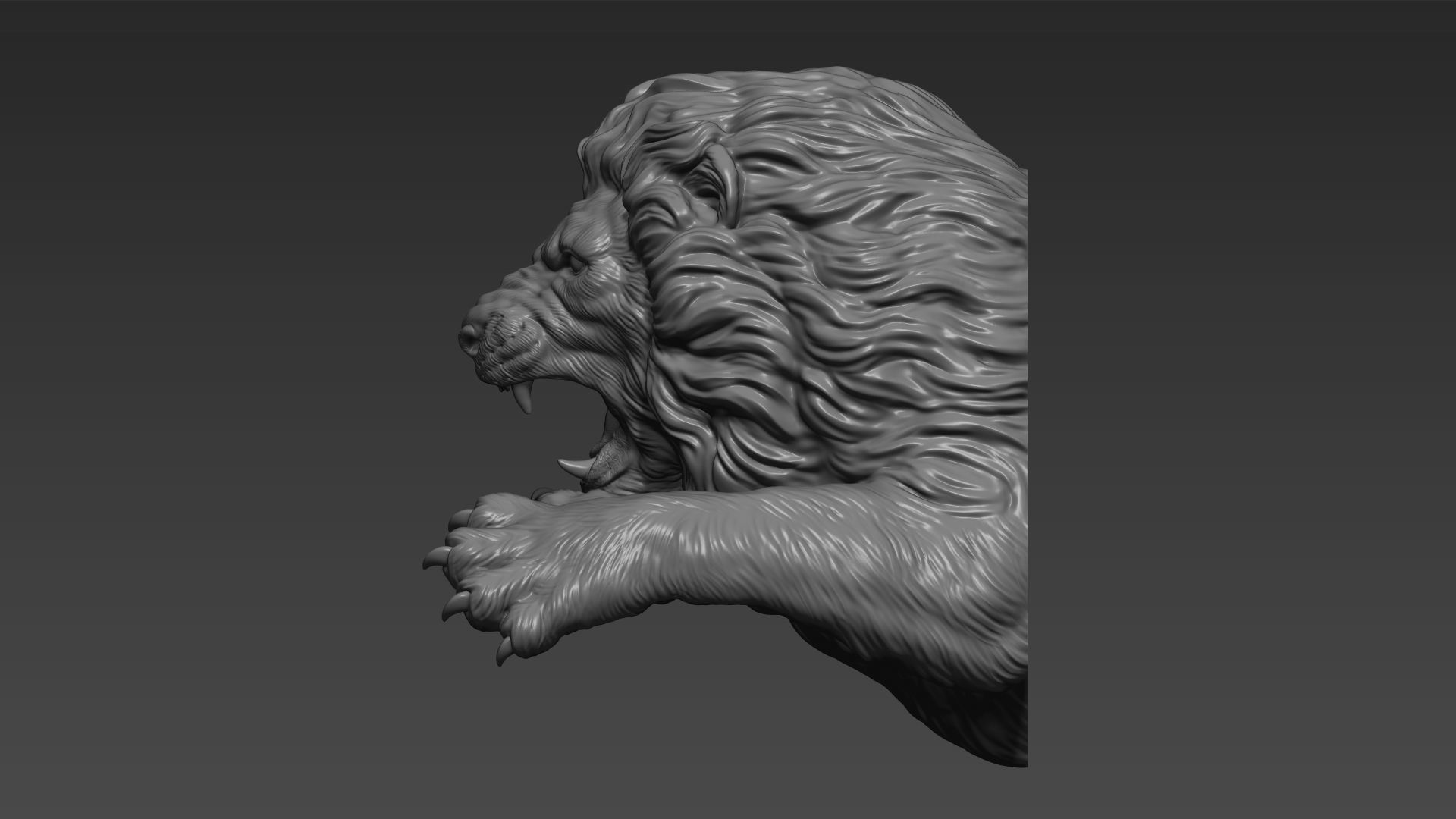 Lion leaping 3D print model_16