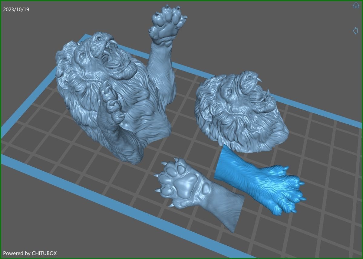 Lion leaping 3D print model_26