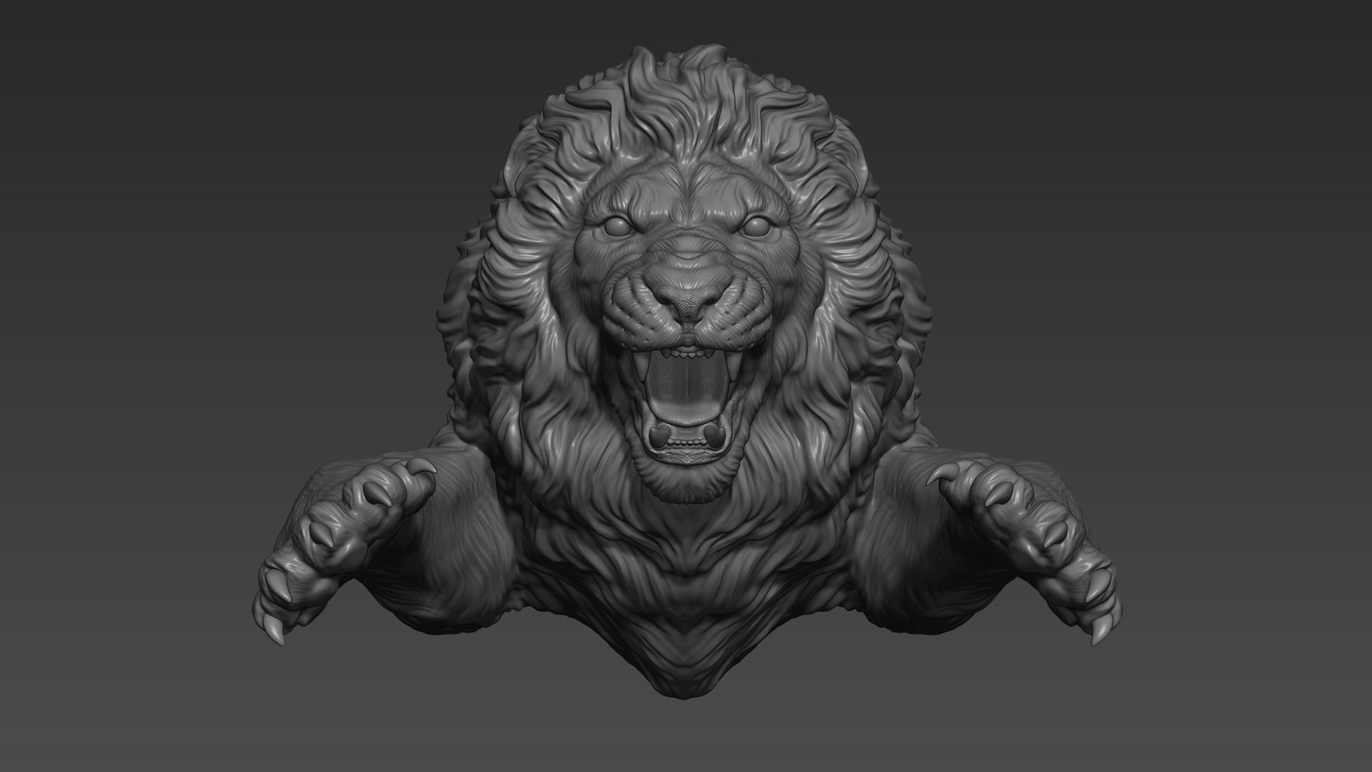 Lion leaping 3D print model_15