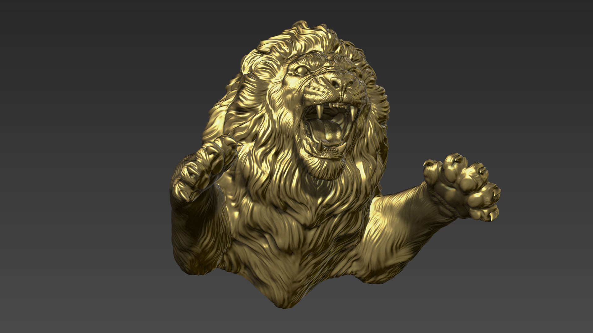 Lion leaping 3D print model_21