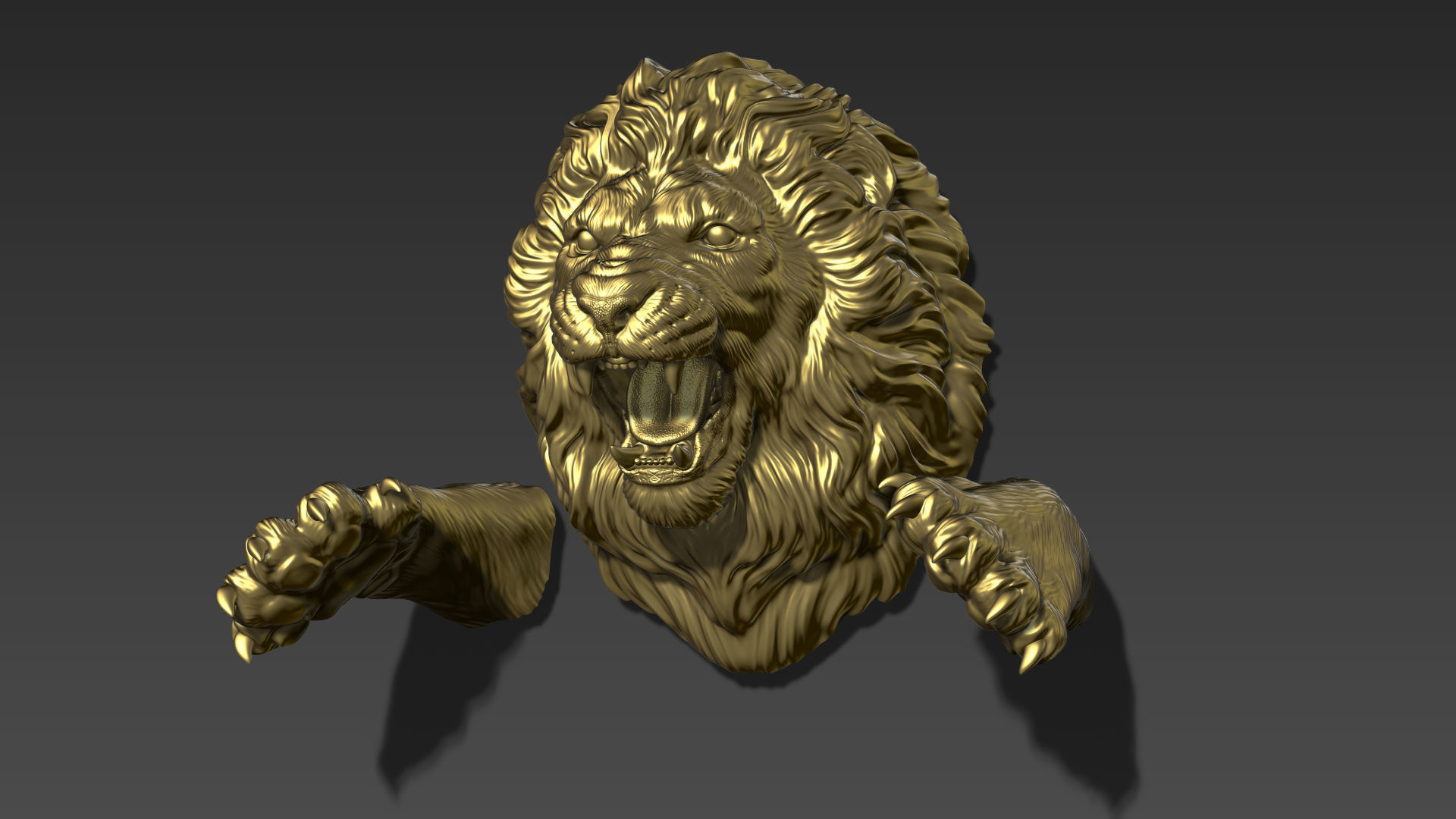 Lion leaping 3D print model_13