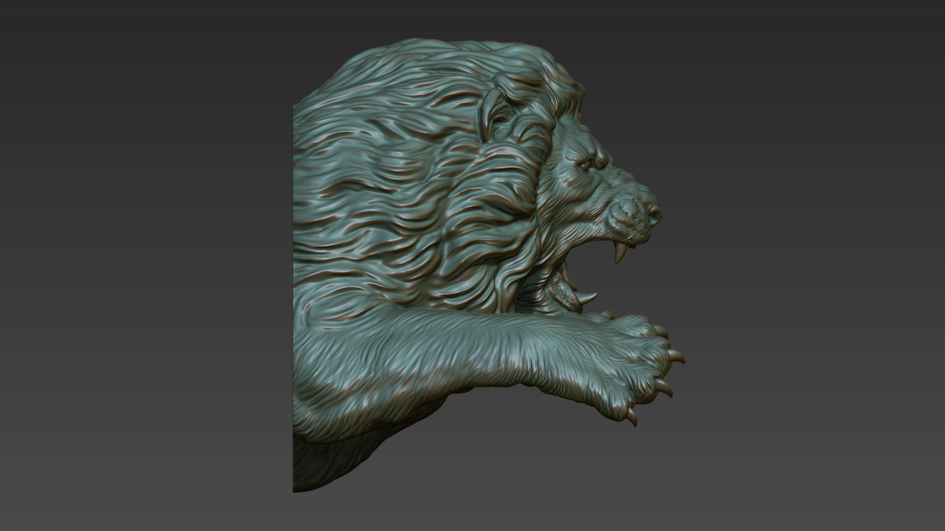 Lion leaping 3D print model_20