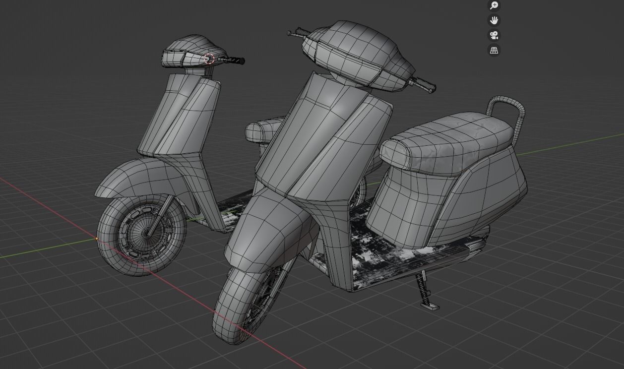 Moped Scooter Activa 3D Model   Low-poly 3D model_7