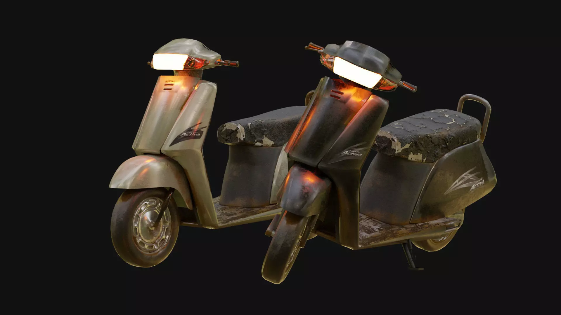 Moped Scooter Activa 3D Model   Low-poly 3D model_0