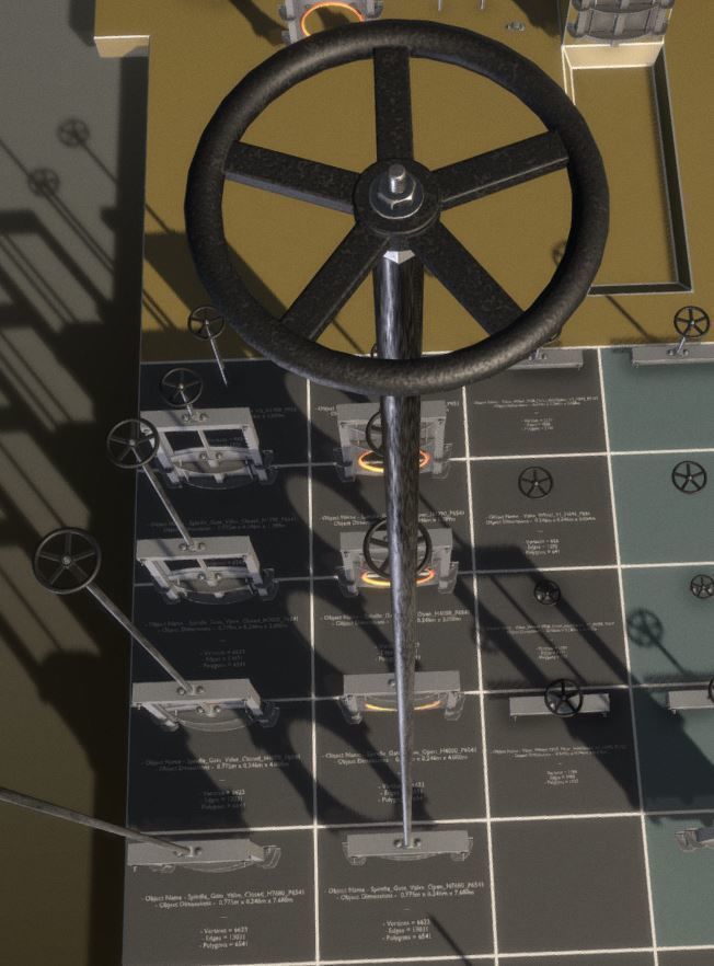 Spindle Gate Valve - Basic Version - Package Low-poly 3D model_36