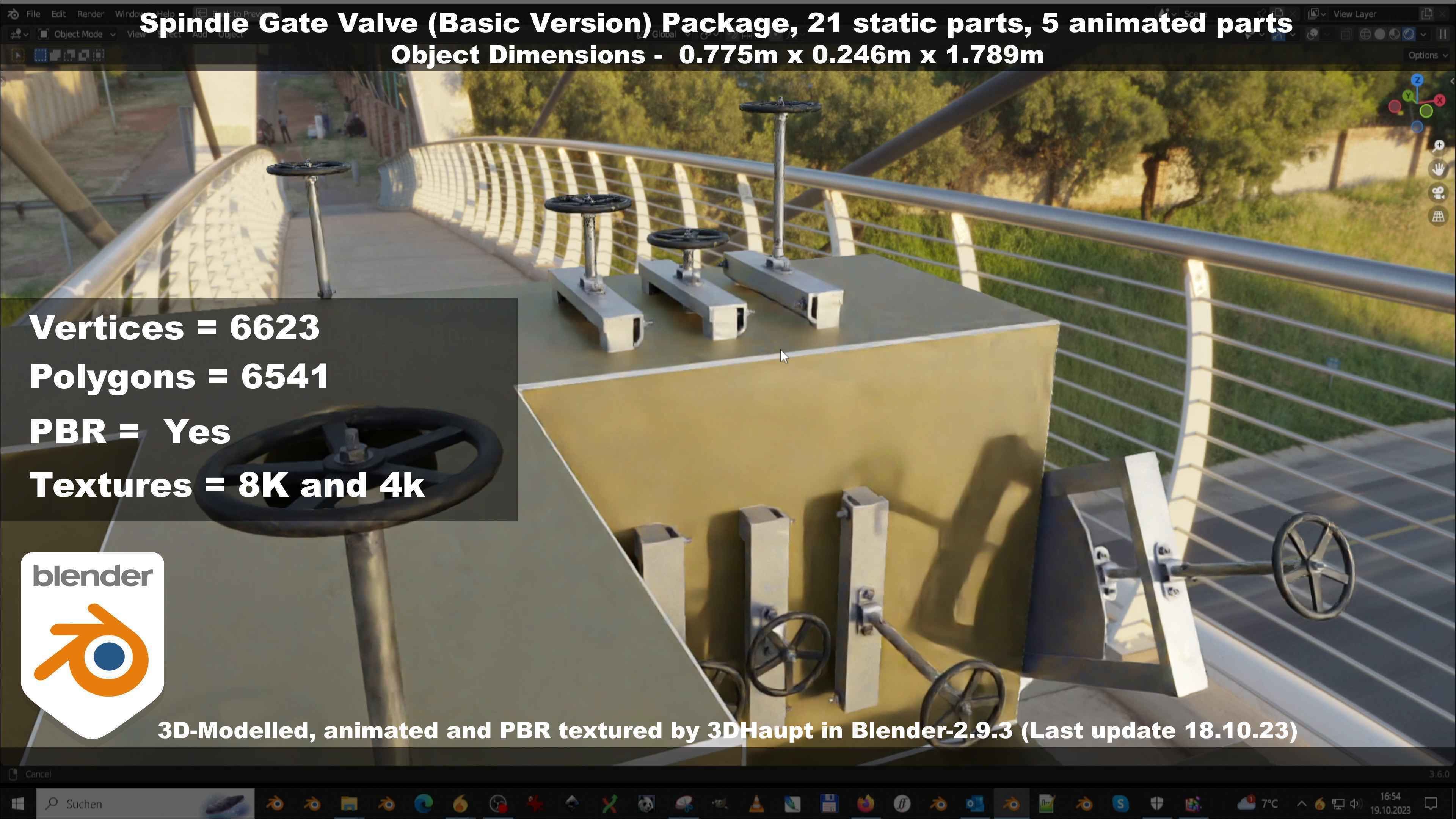 Spindle Gate Valve - Basic Version - Package Low-poly 3D model_58