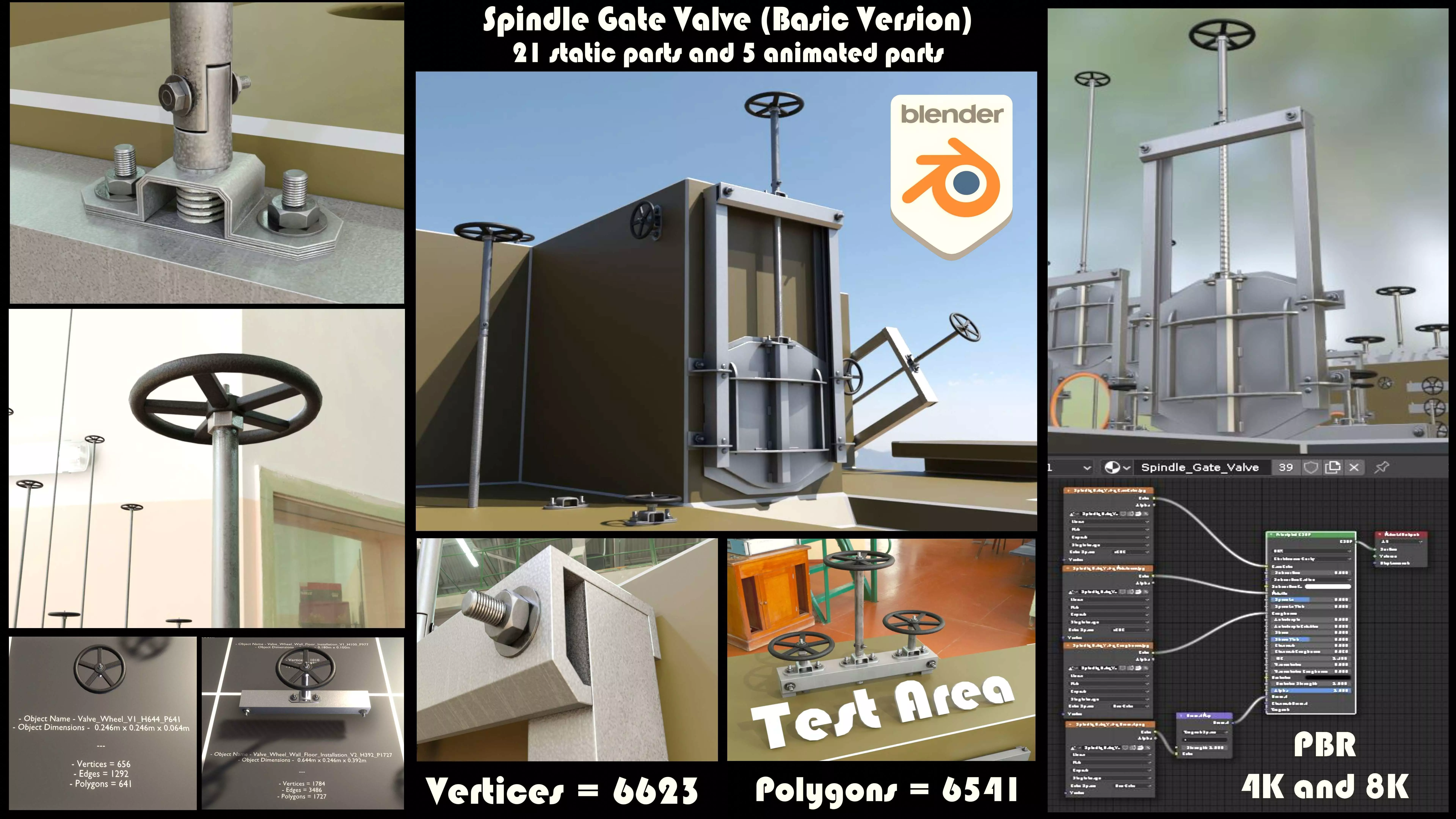 Spindle Gate Valve - Basic Version - Package Low-poly 3D model_0