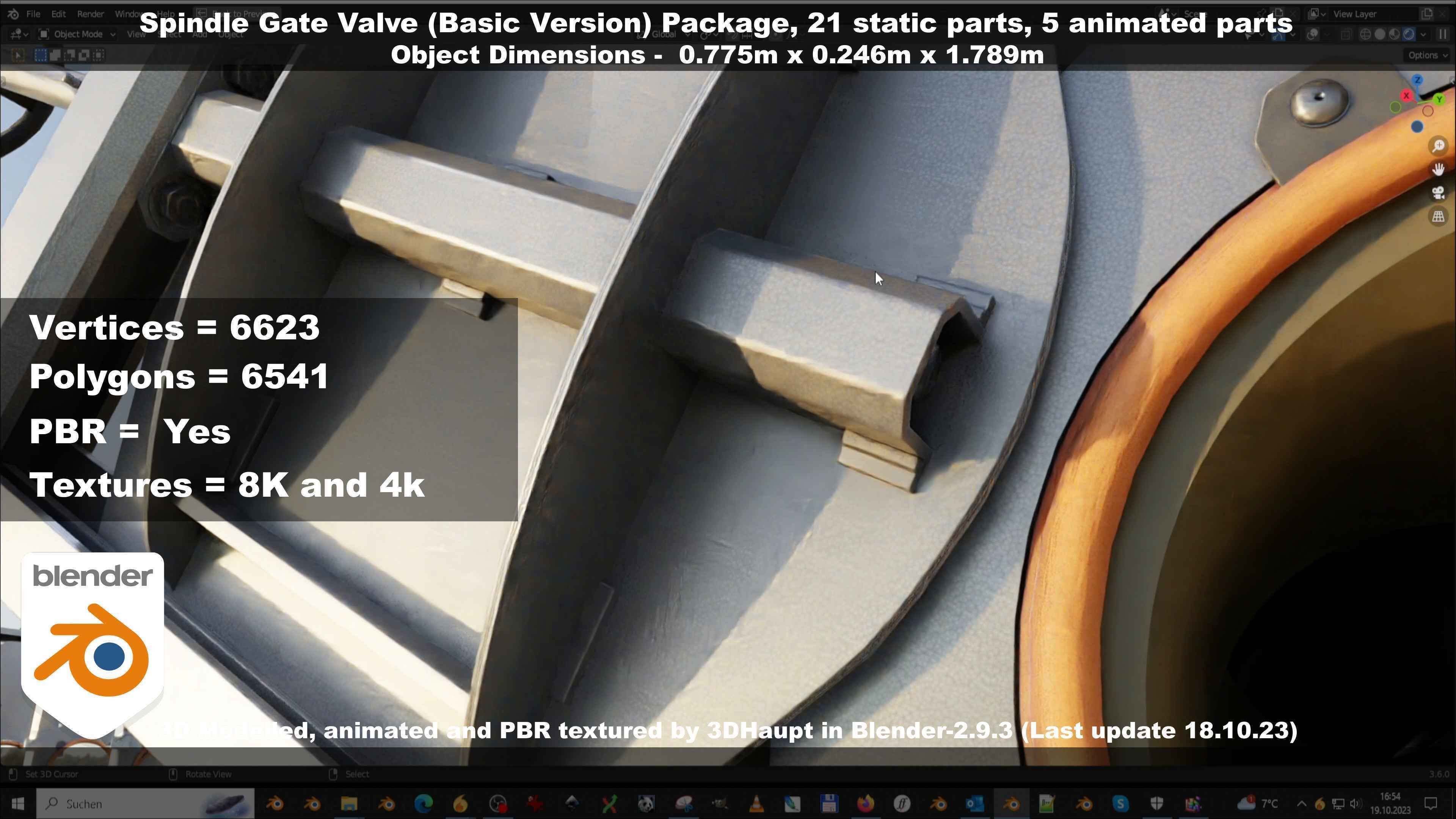 Spindle Gate Valve - Basic Version - Package Low-poly 3D model_92