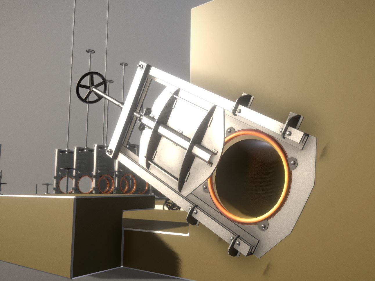 Spindle Gate Valve - Basic Version - Package Low-poly 3D model_35