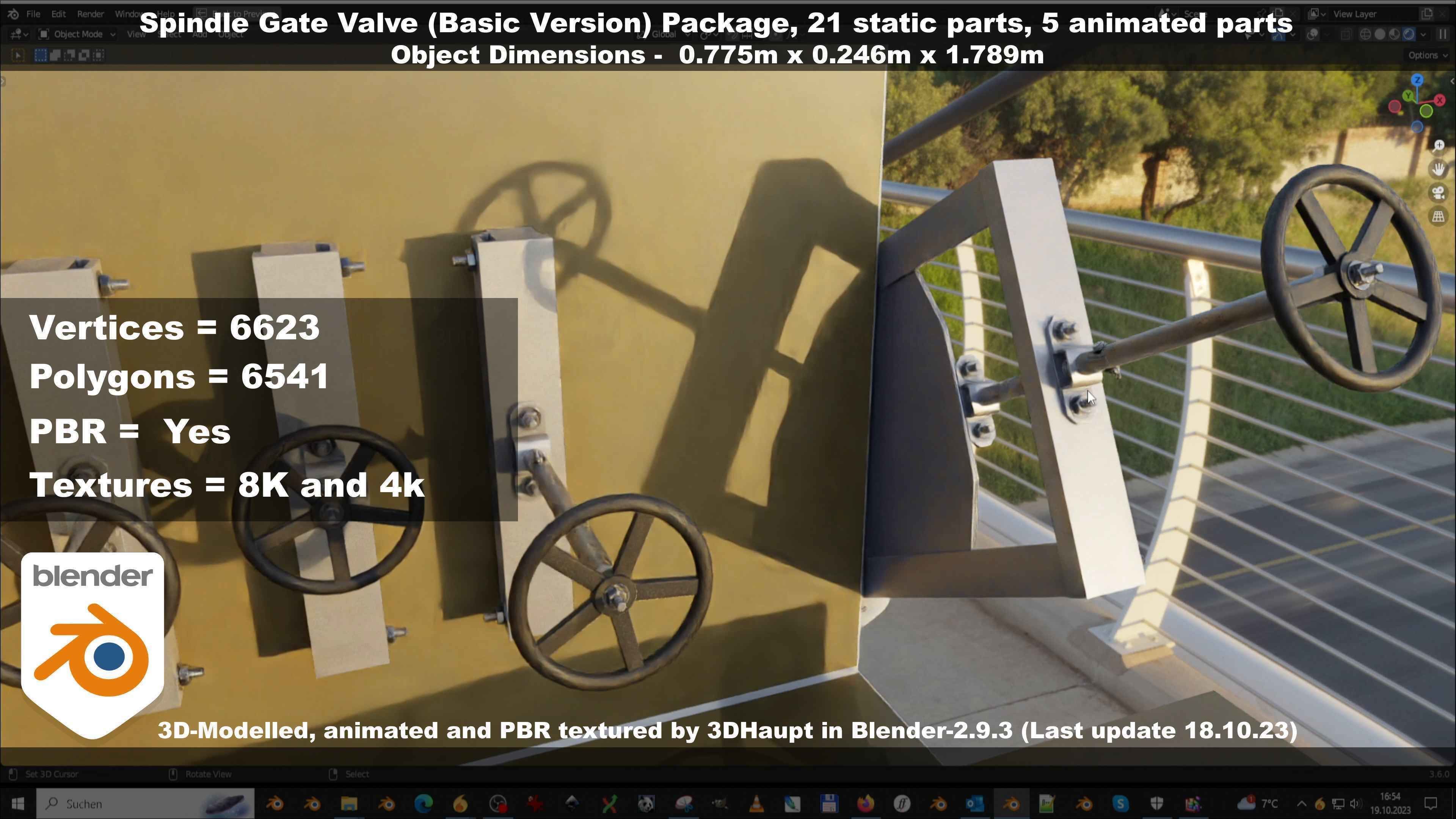Spindle Gate Valve - Basic Version - Package Low-poly 3D model_57