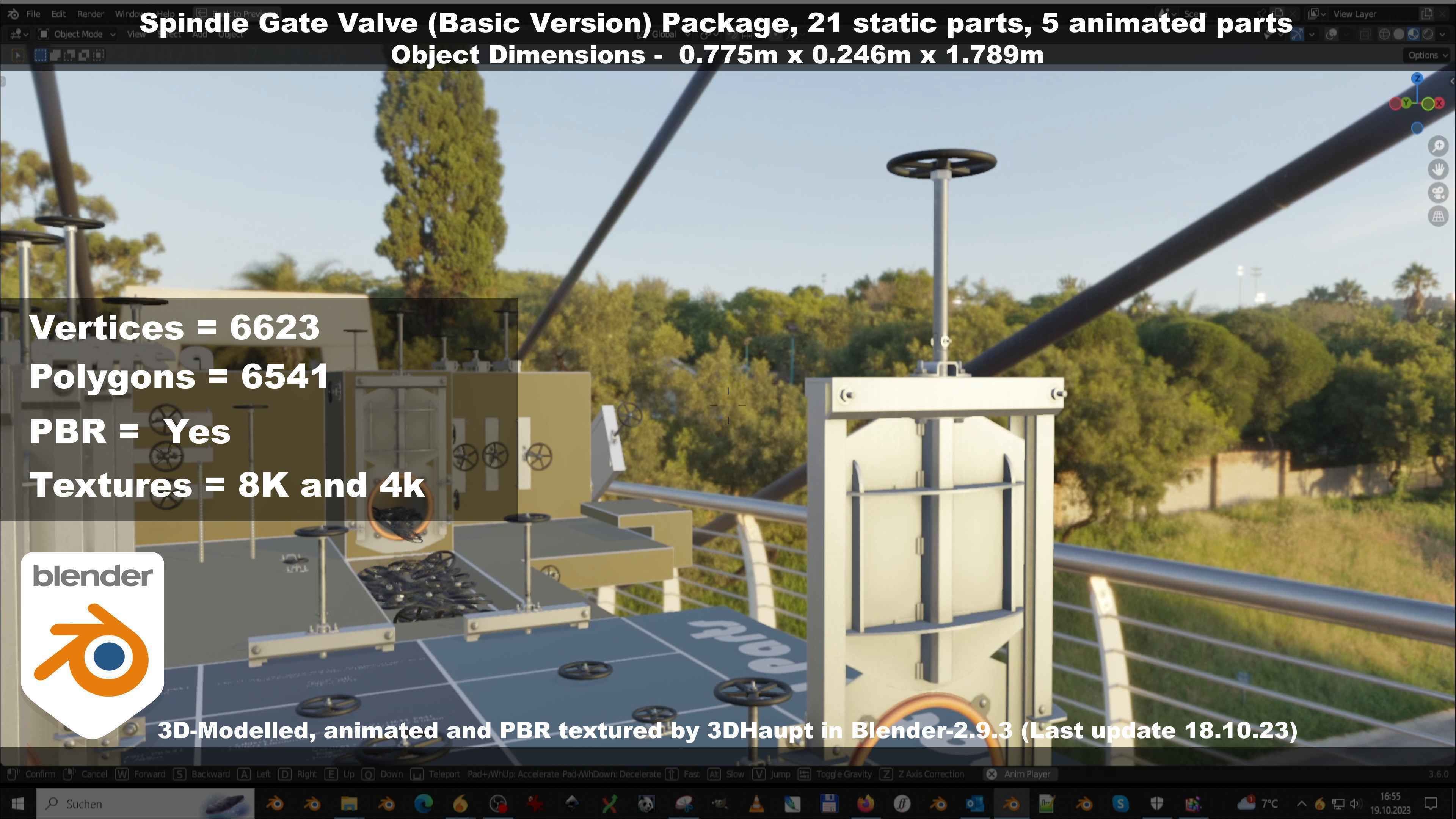 Spindle Gate Valve - Basic Version - Package Low-poly 3D model_62