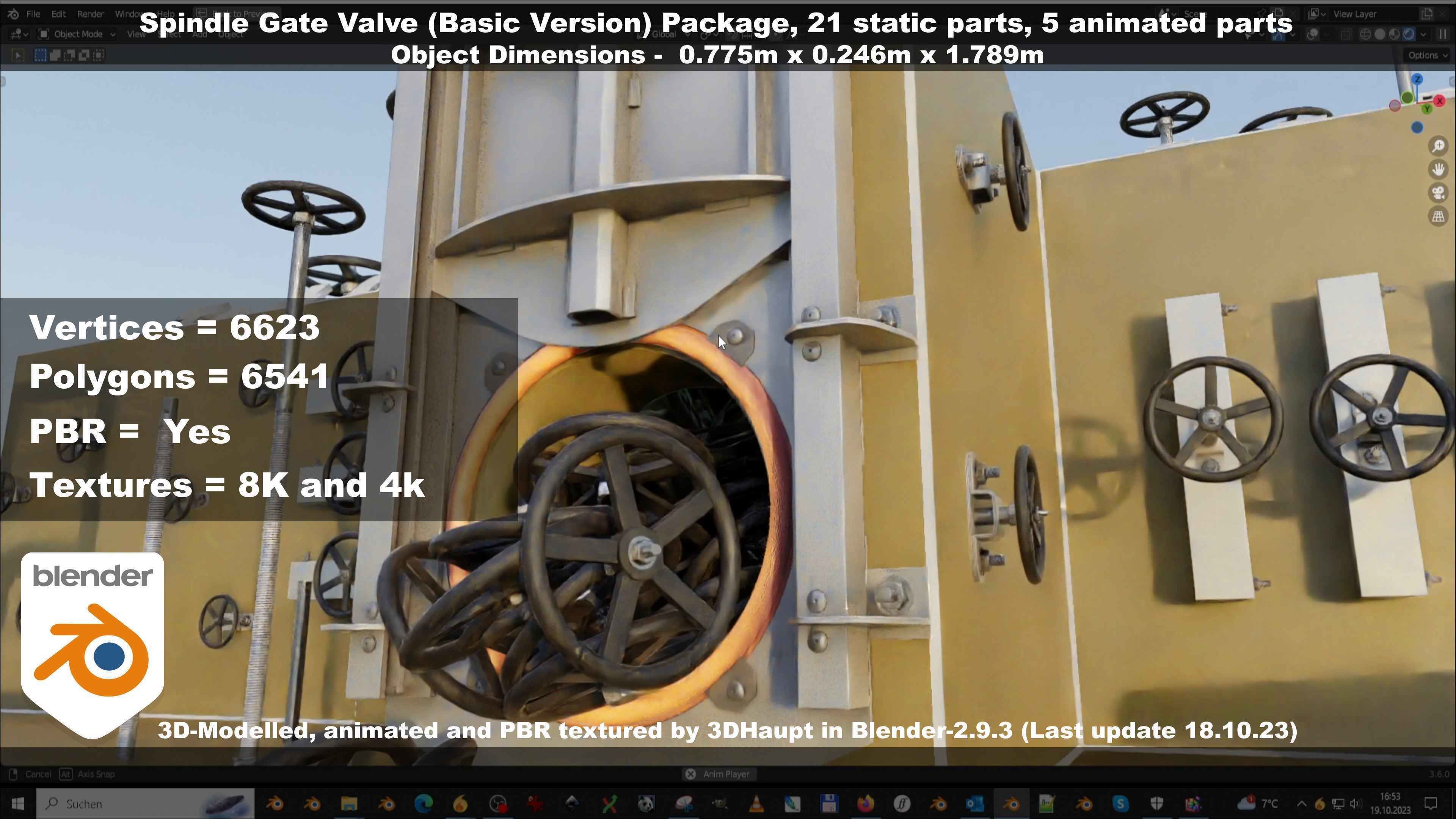 Spindle Gate Valve - Basic Version - Package Low-poly 3D model_53