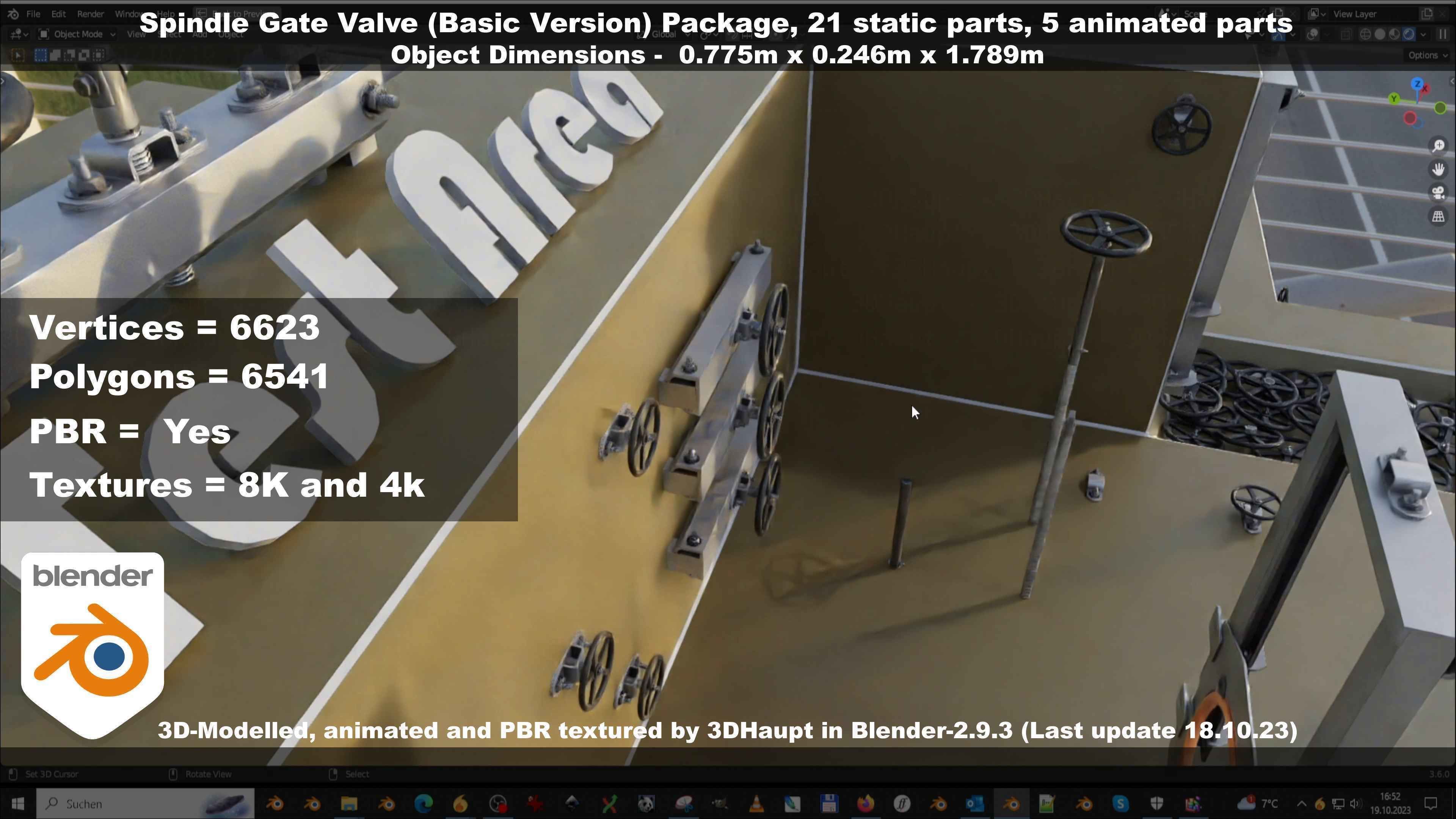 Spindle Gate Valve - Basic Version - Package Low-poly 3D model_74