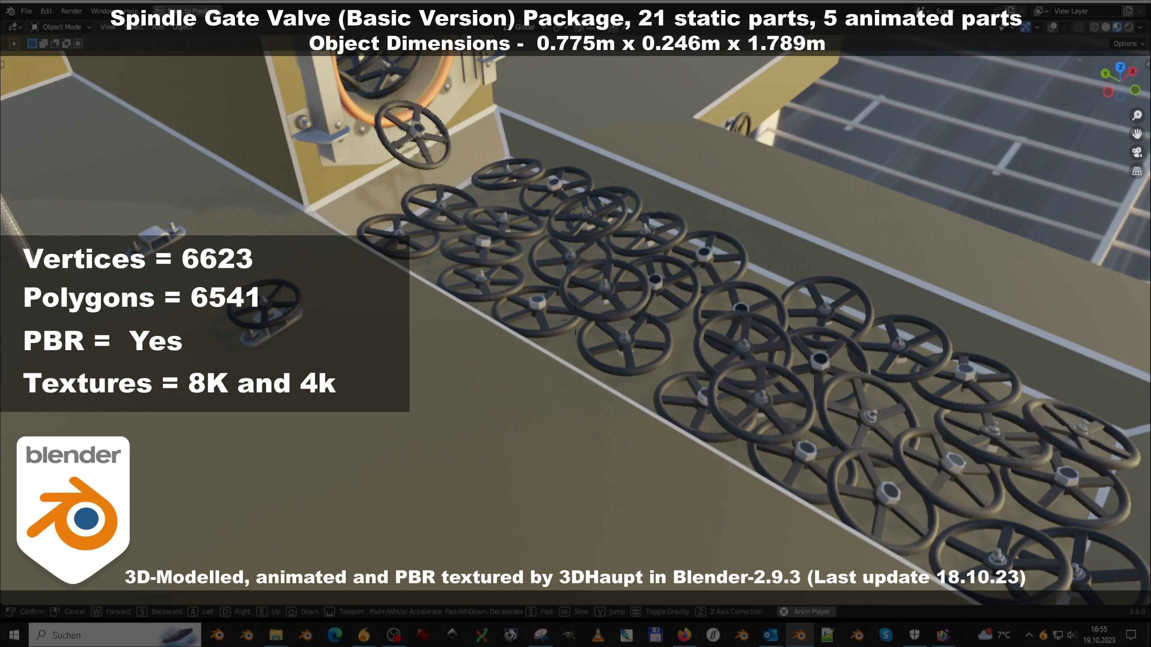 Spindle Gate Valve - Basic Version - Package Low-poly 3D model_65