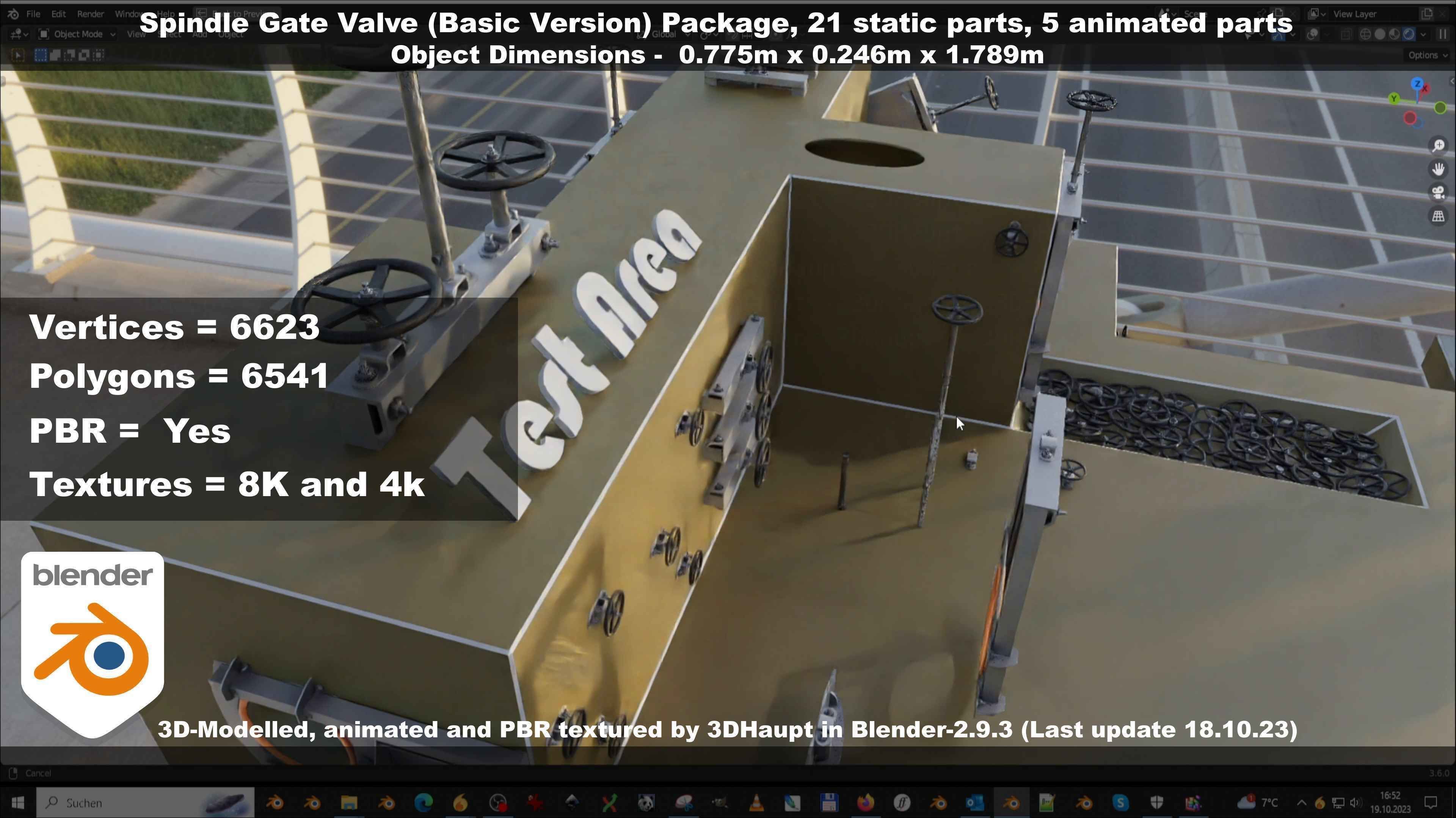 Spindle Gate Valve - Basic Version - Package Low-poly 3D model_109