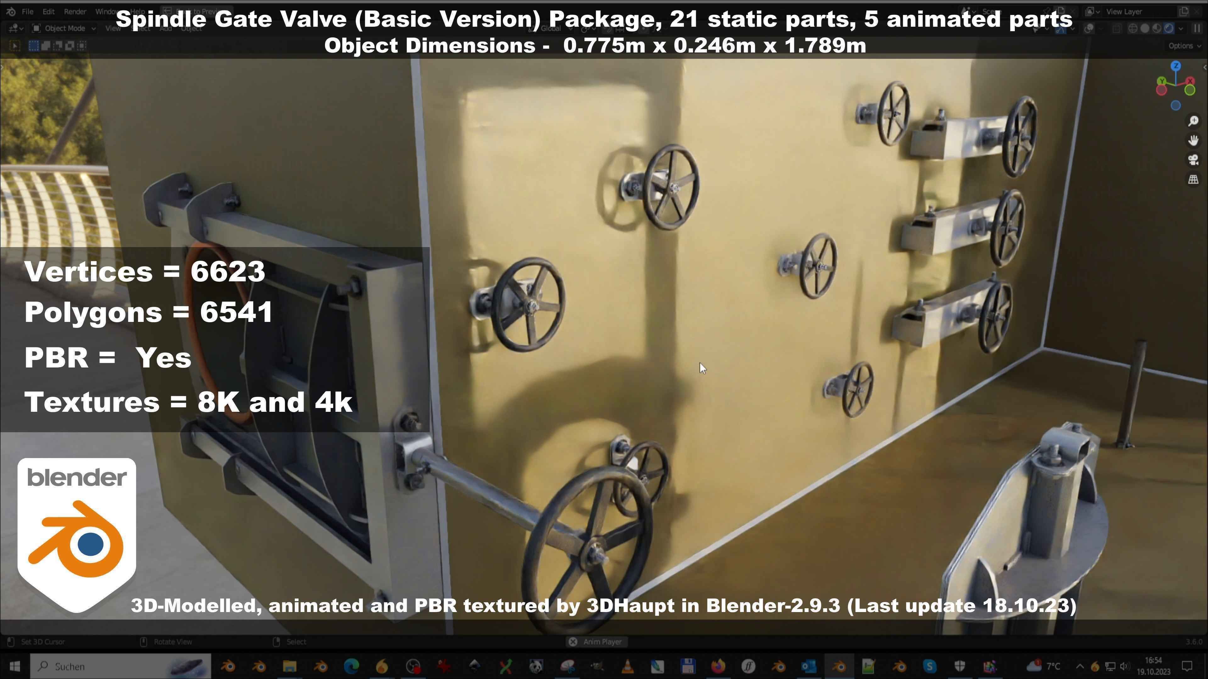 Spindle Gate Valve - Basic Version - Package Low-poly 3D model_98
